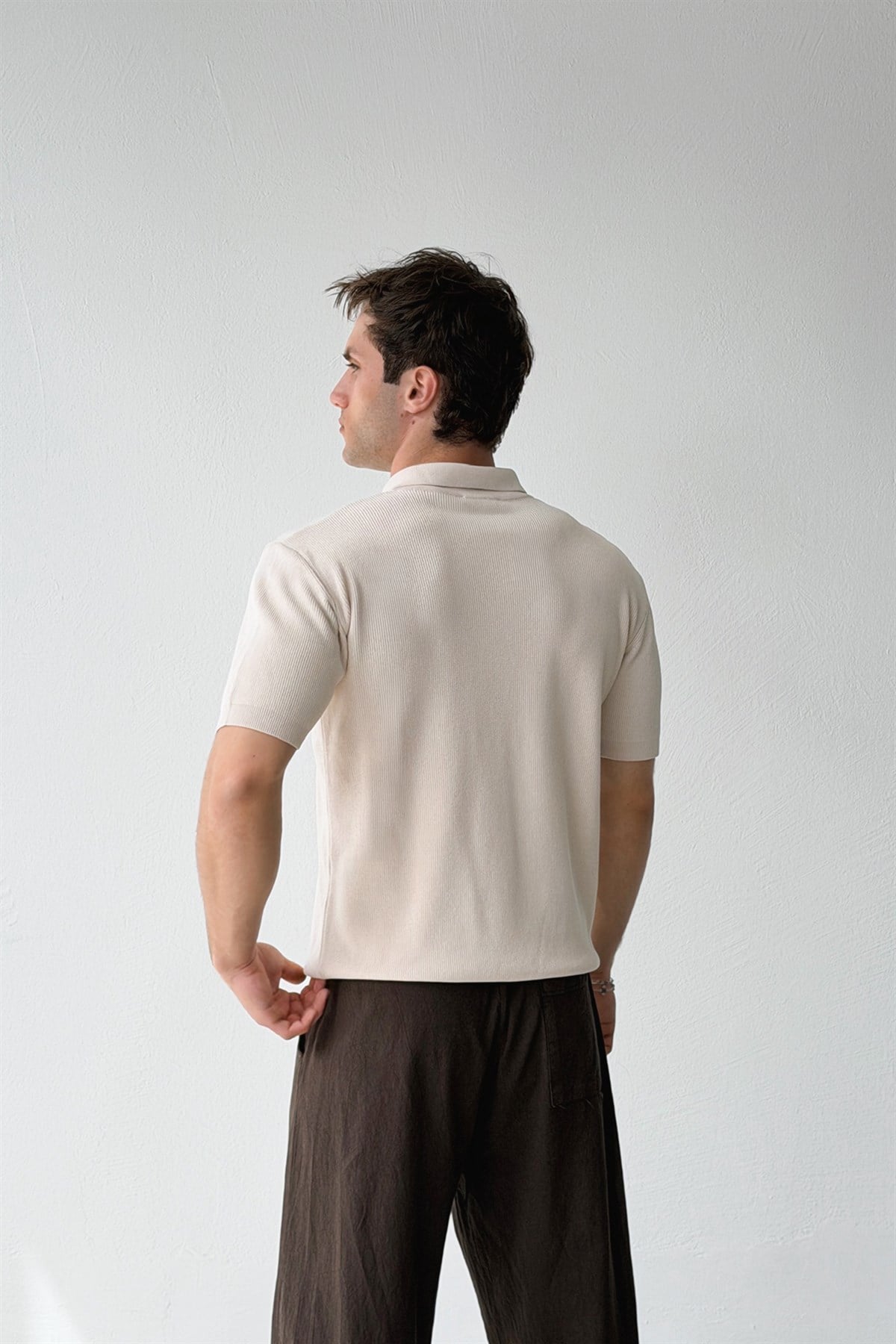 Fitilli  Polo Yaka Triko Tişört