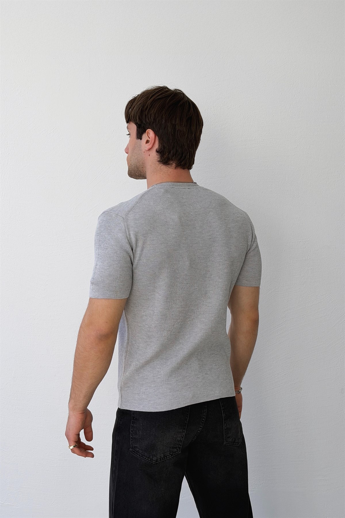 Fitilli Triko Kısa Kol Tişört