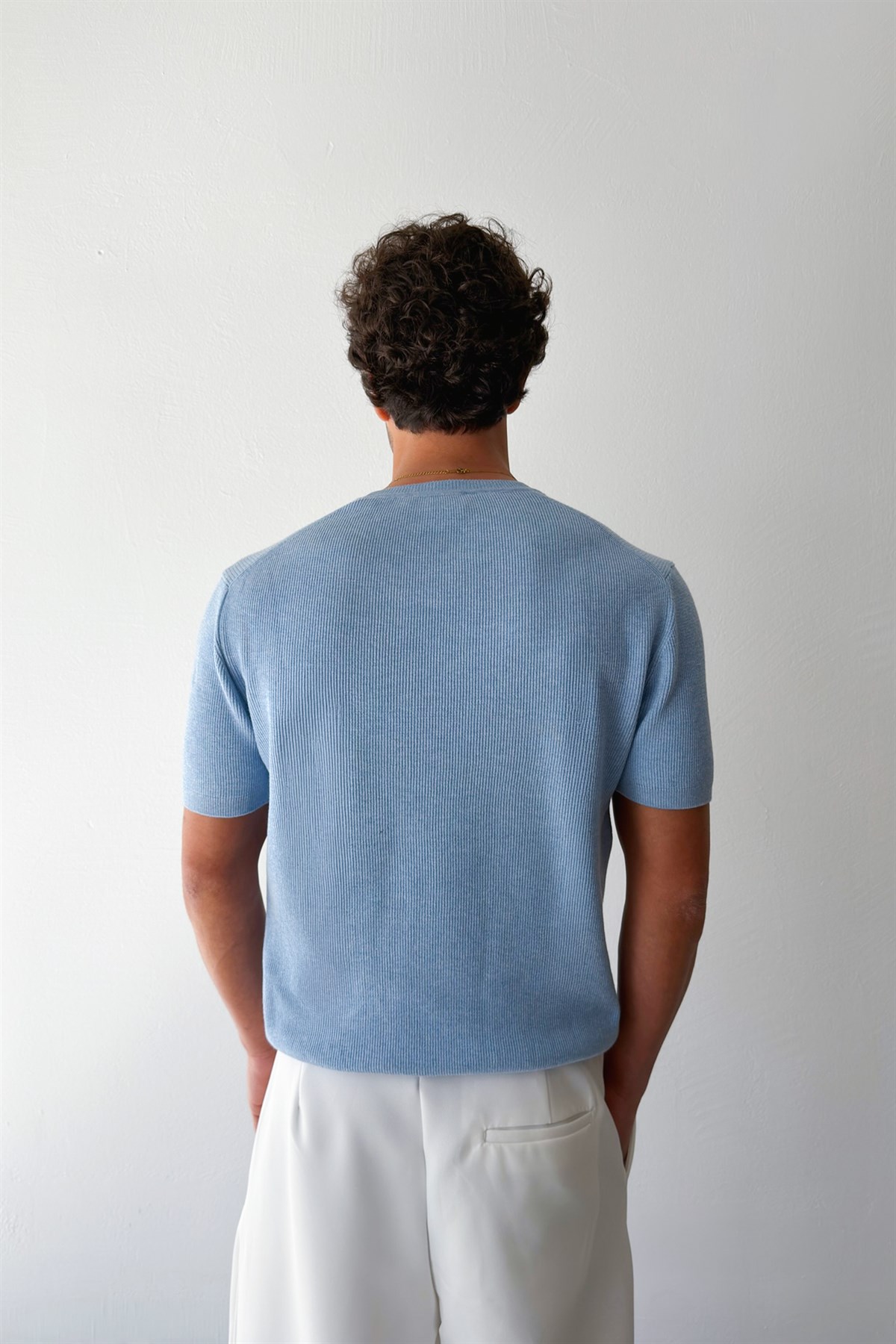 Fitilli Triko Kısa Kol Tişört