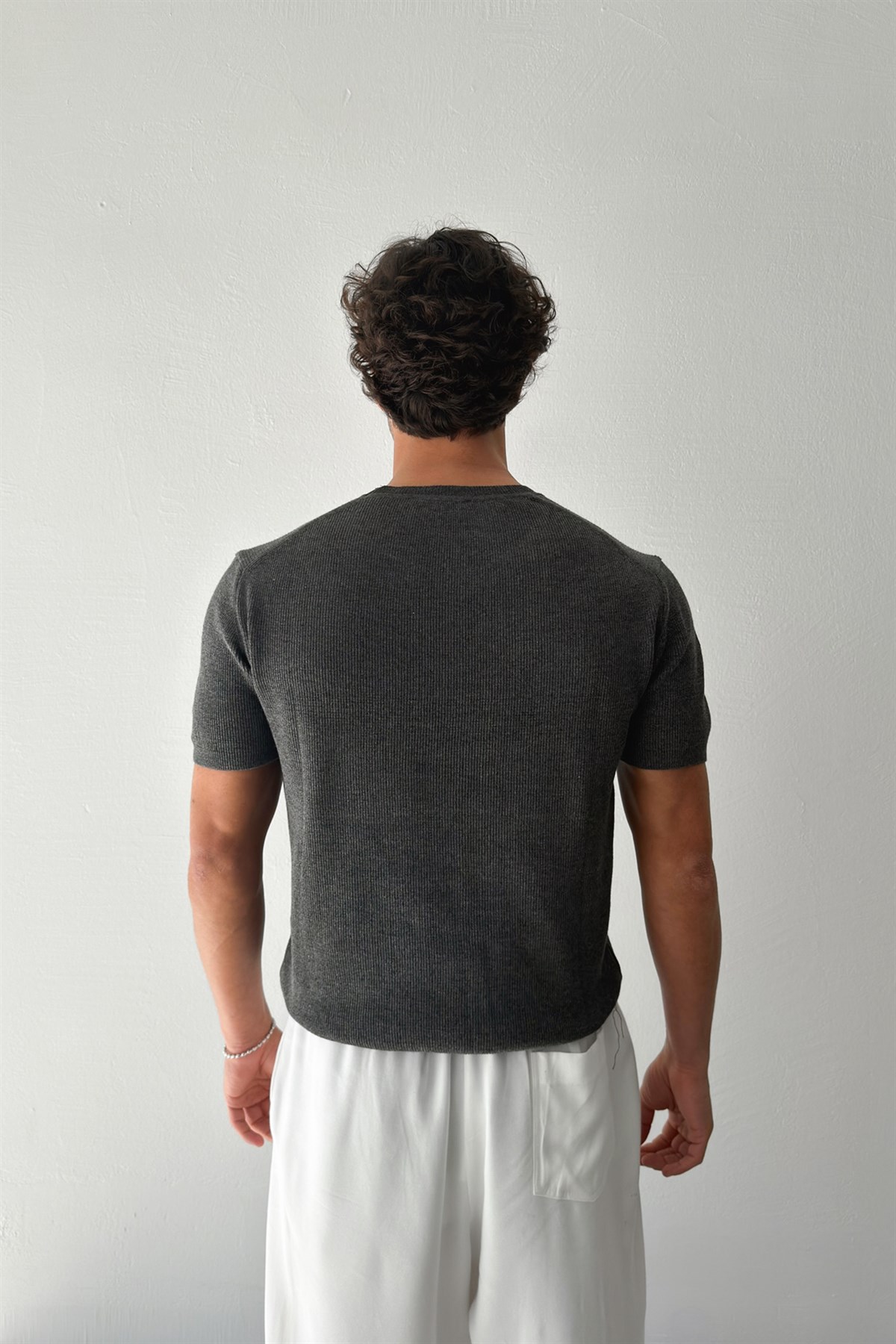 Fitilli Triko Kısa Kol Tişört