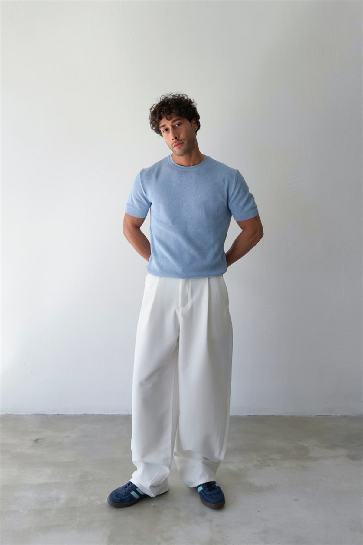 Fitilli Triko Kısa Kol Tişört