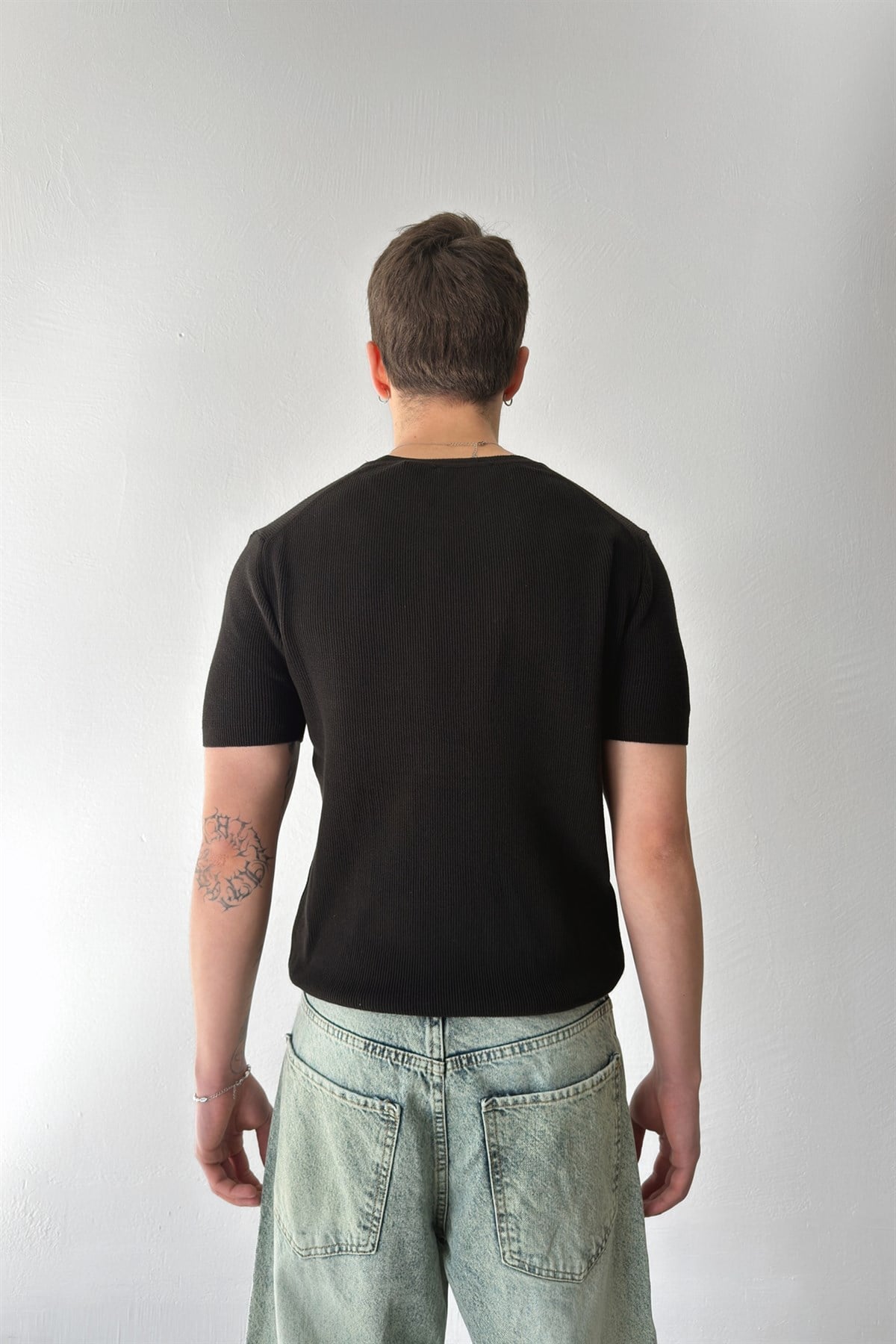 Fitilli Triko Kısa Kol Tişört