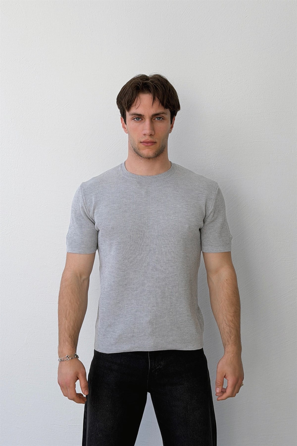 Fitilli Triko Kısa Kol Tişört