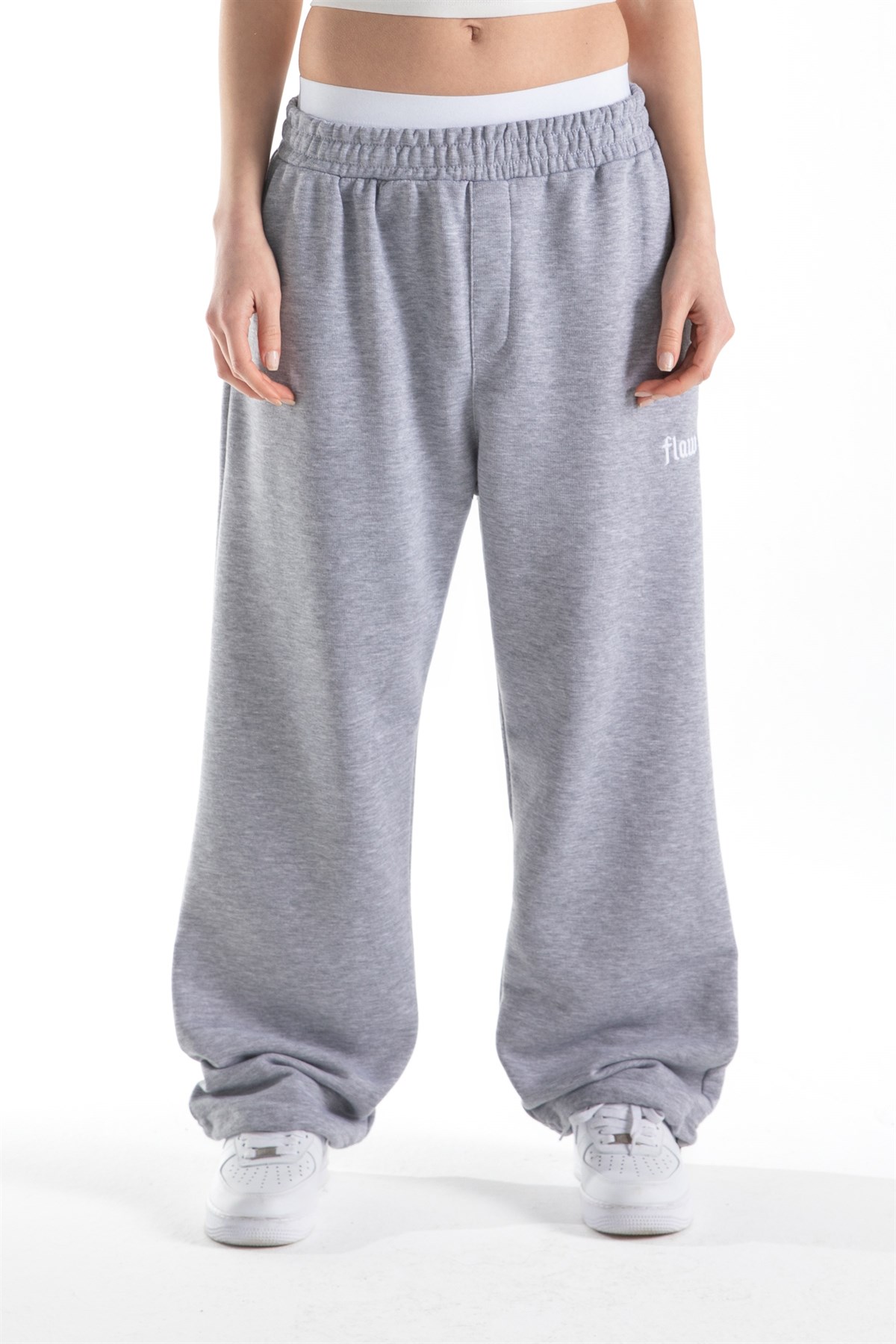 Flaw Atelier Baggy Eşofman Altı Gri Melanj