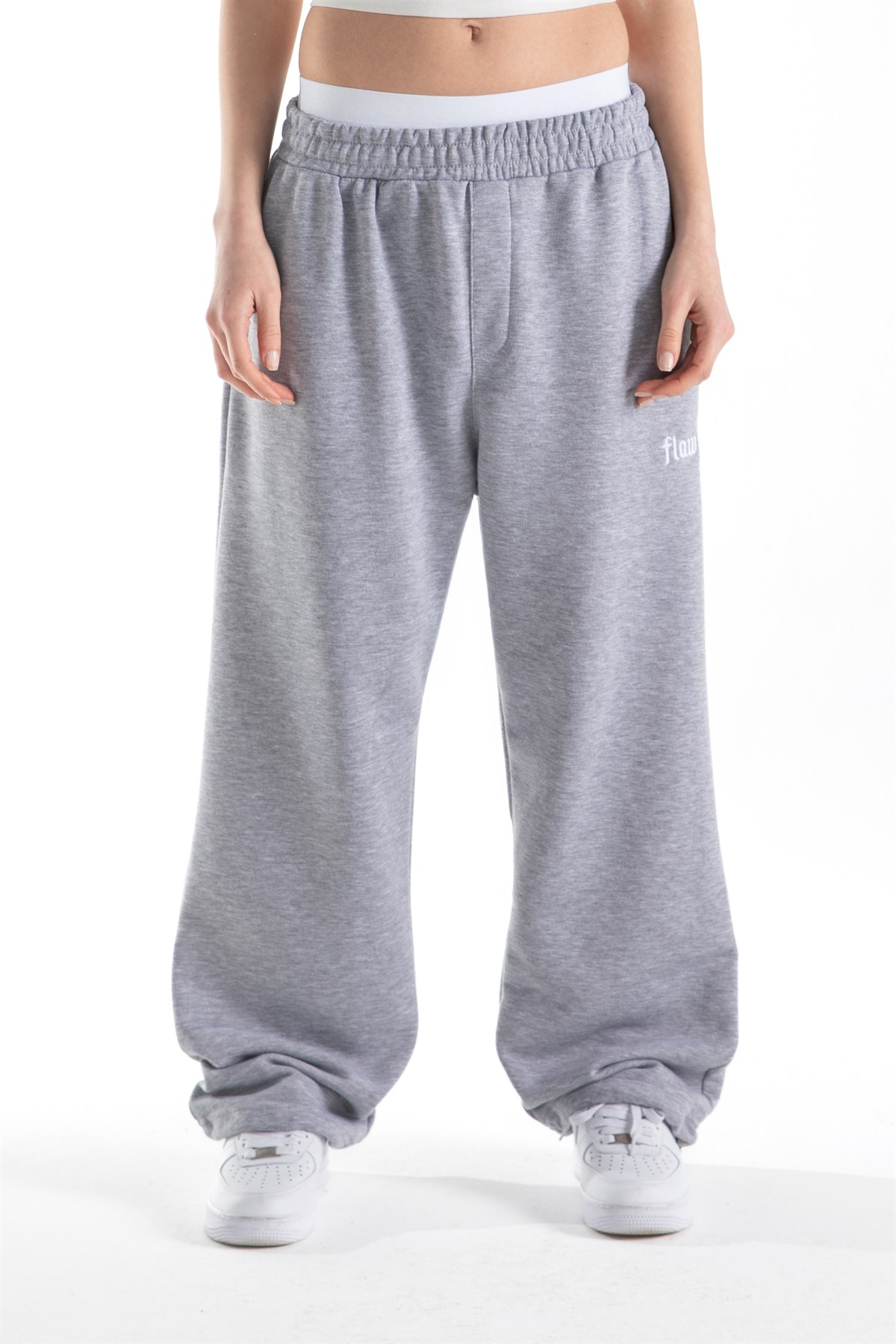 Flaw Atelier Baggy Eşofman Altı Gri Melanj