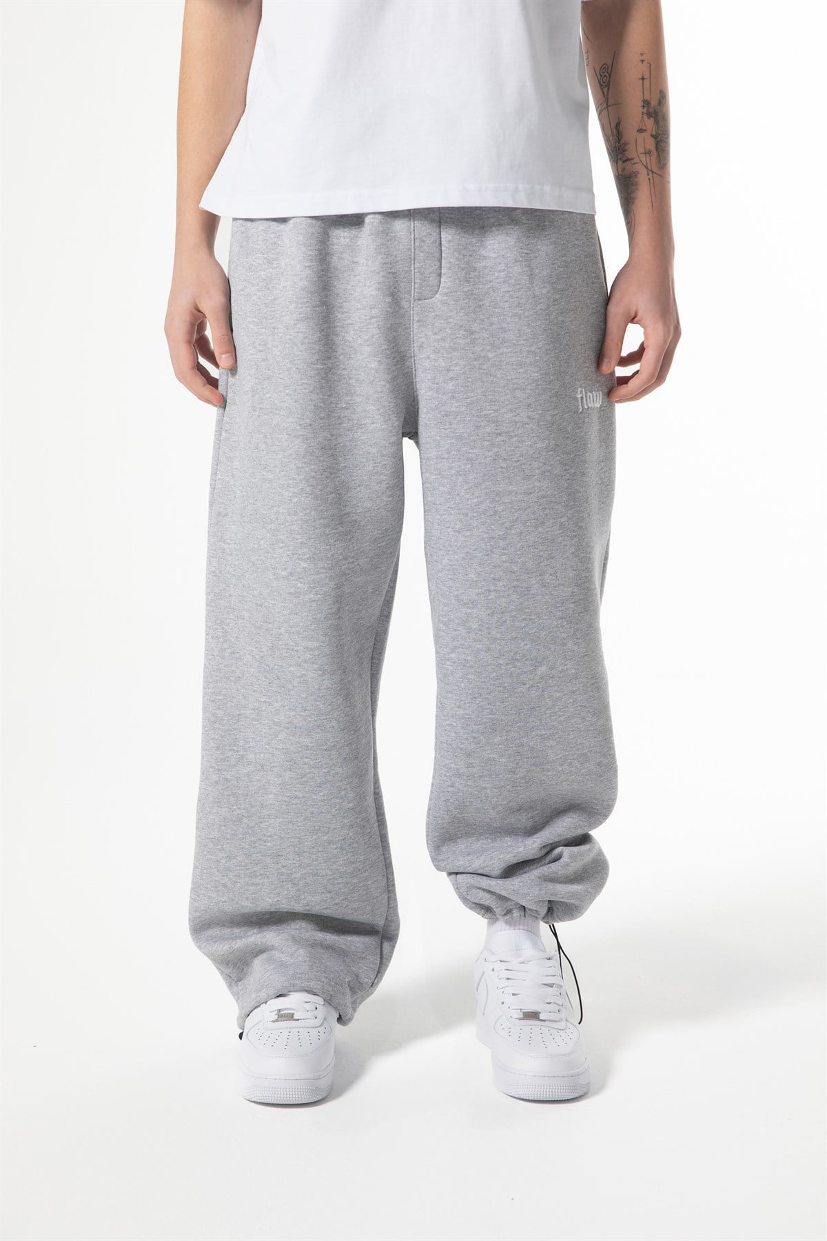 Flaw Atelier Baggy Eşofman Altı Gri Melanj