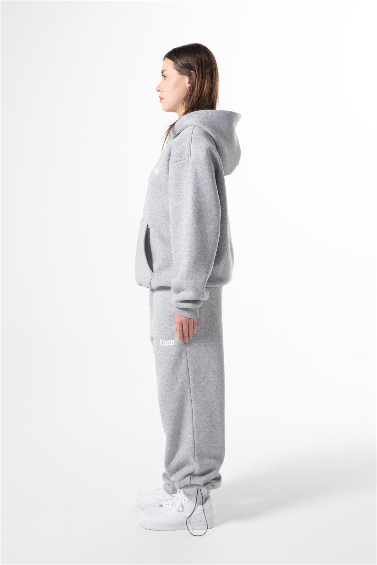 Flaw Atelier Baggy Eşofman Altı Gri Melanj