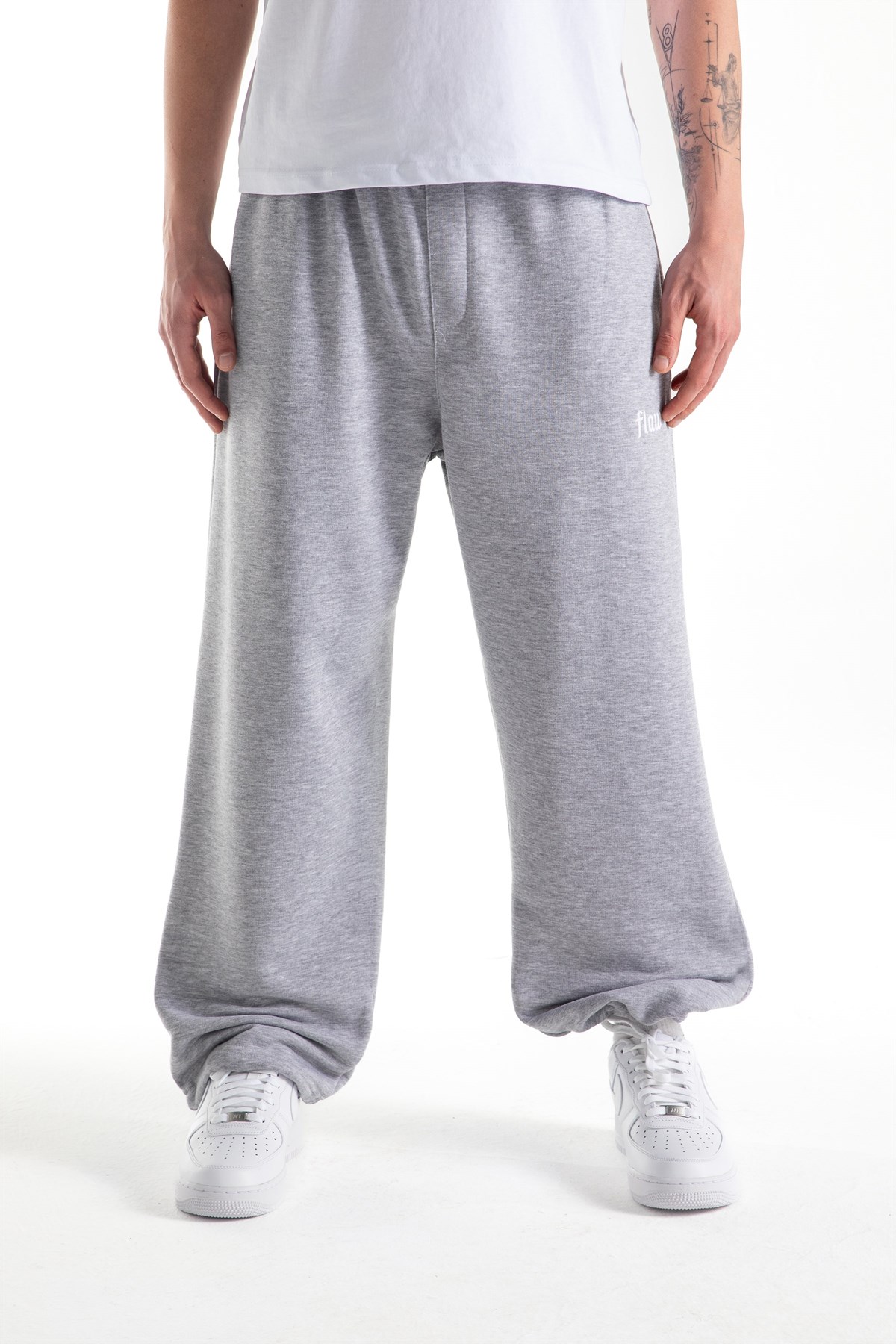 Flaw Atelier Baggy Eşofman Altı Gri Melanj