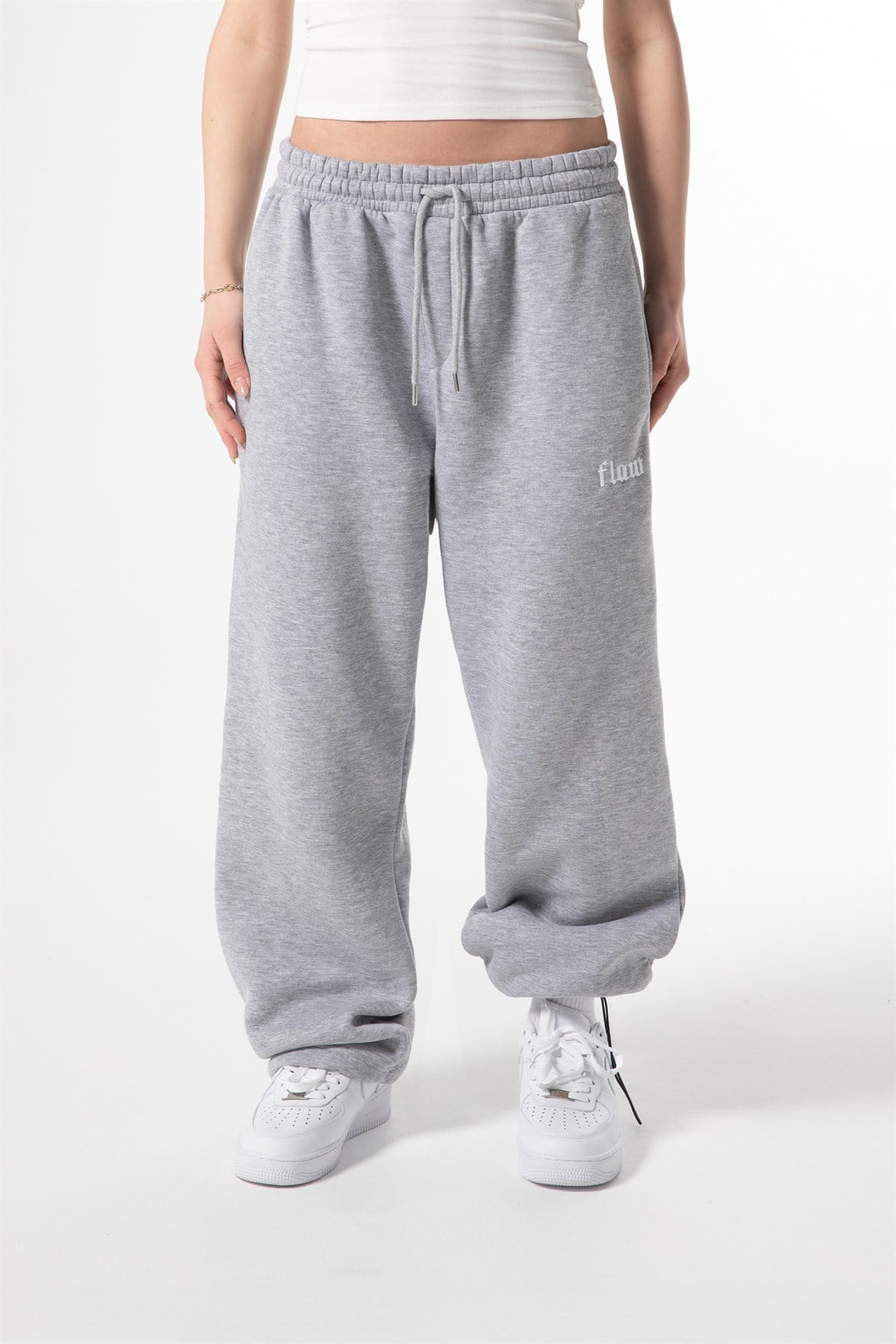 Flaw Atelier Baggy Eşofman Altı Gri Melanj