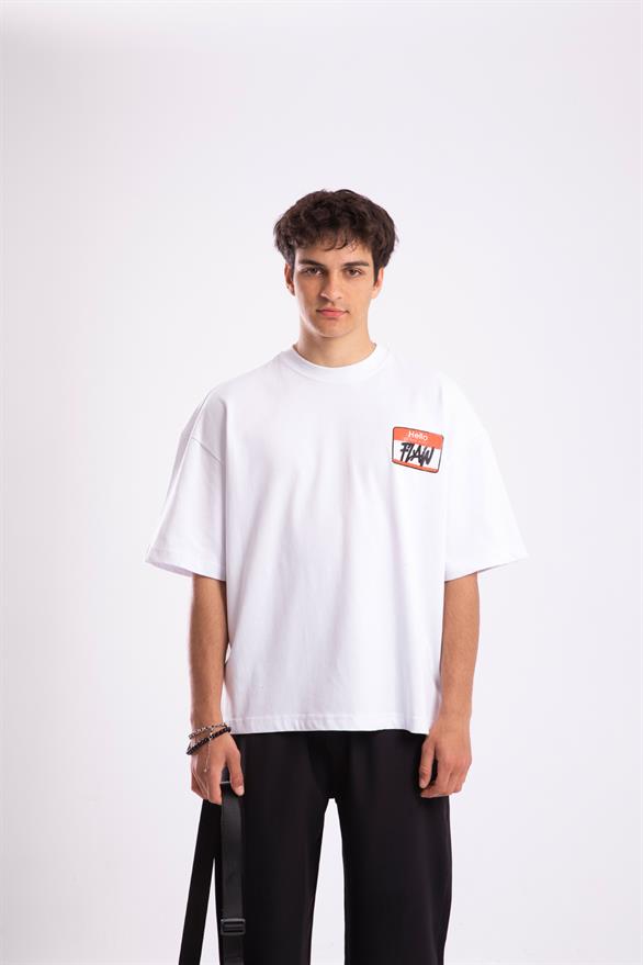 Flaw Atelier Best Brand Flaw Printed Beyaz Oversize Tshirt