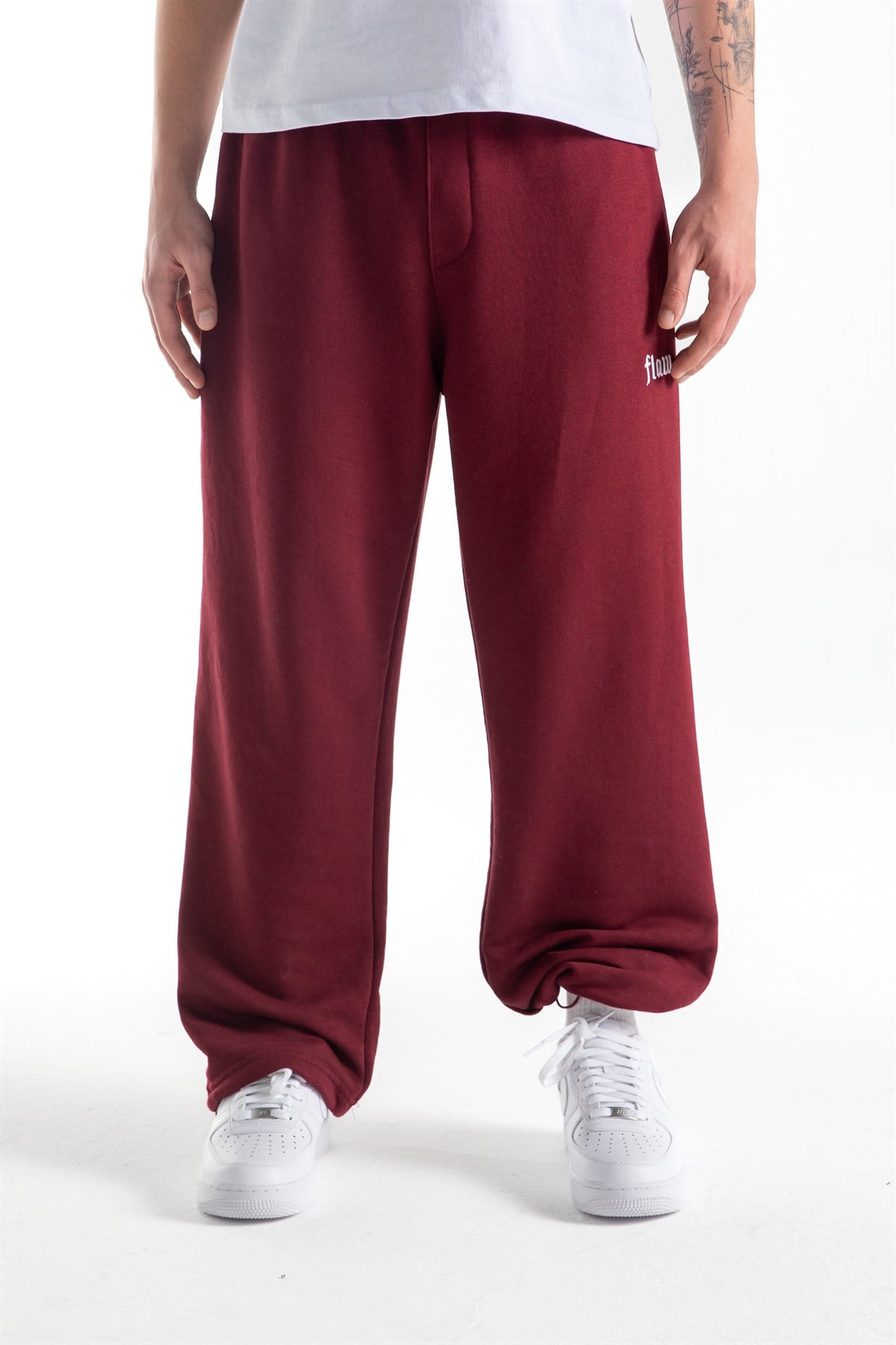 Flaw Atelier Bordo Baggy Eşofman Altı