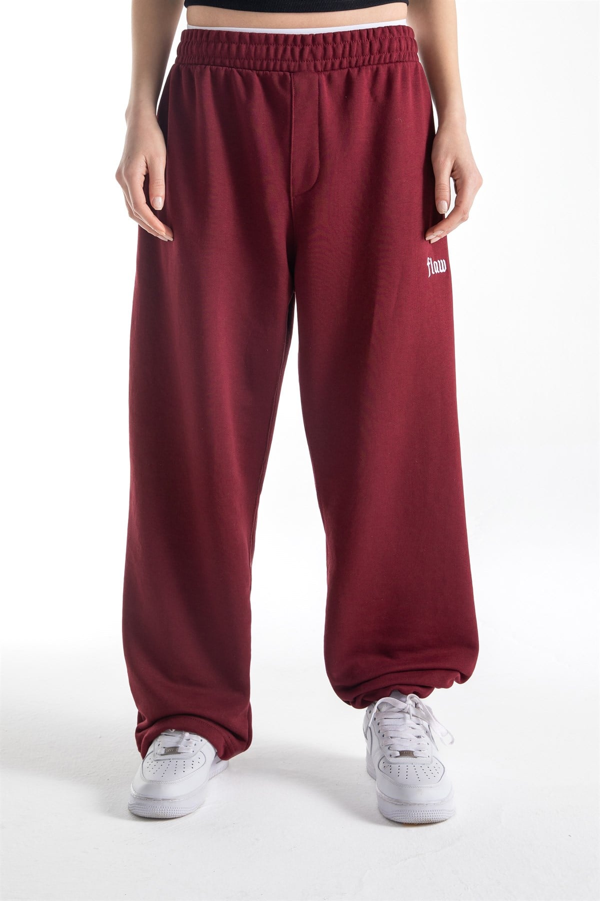 Flaw Atelier Bordo Baggy Eşofman Altı