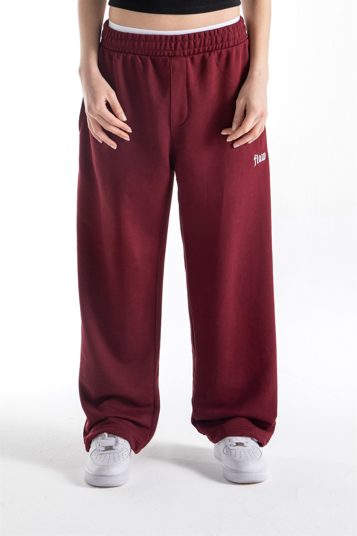 Flaw Atelier Bordo Baggy Eşofman Altı