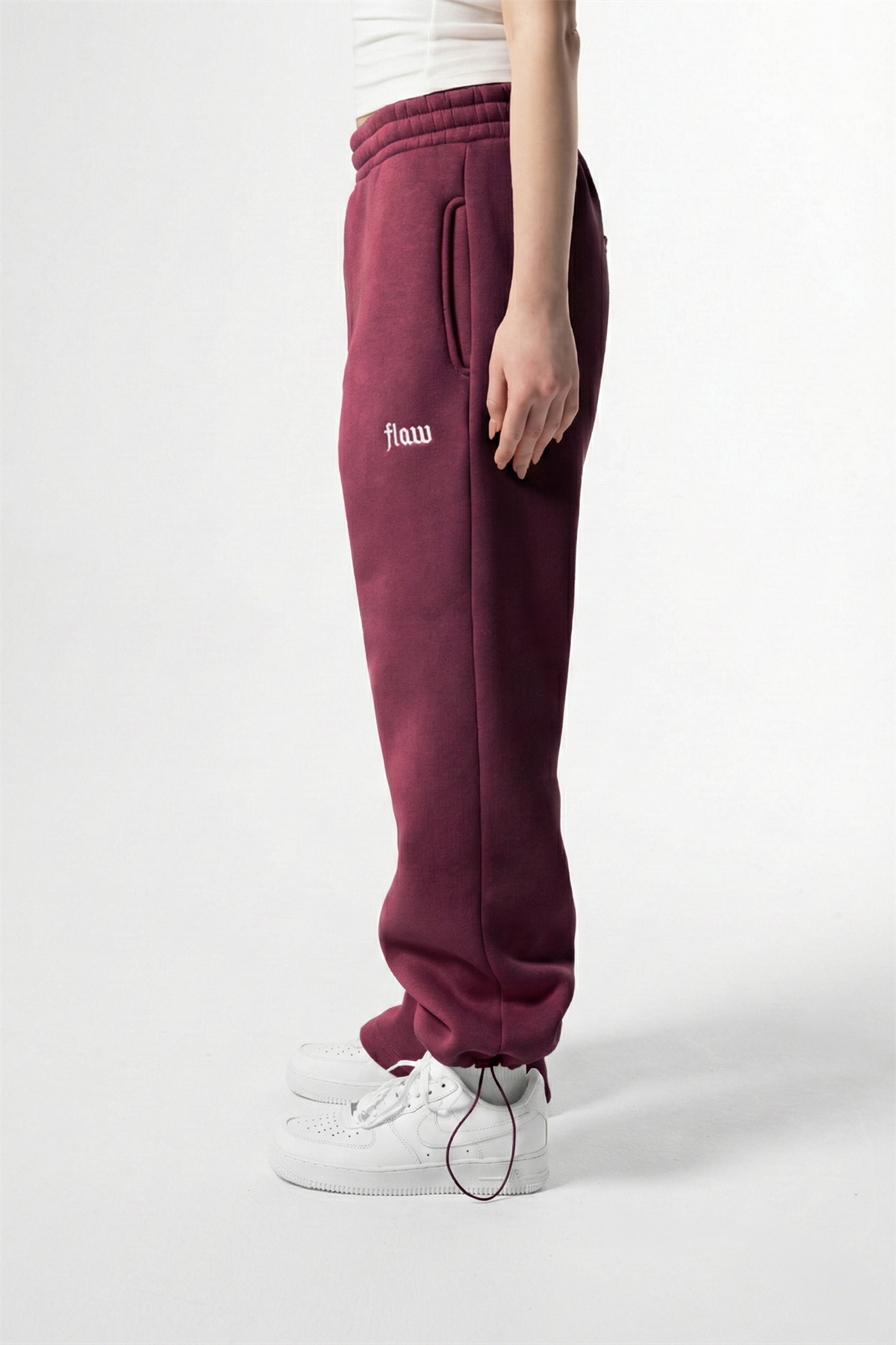 Flaw Atelier Bordo Baggy Eşofman Altı