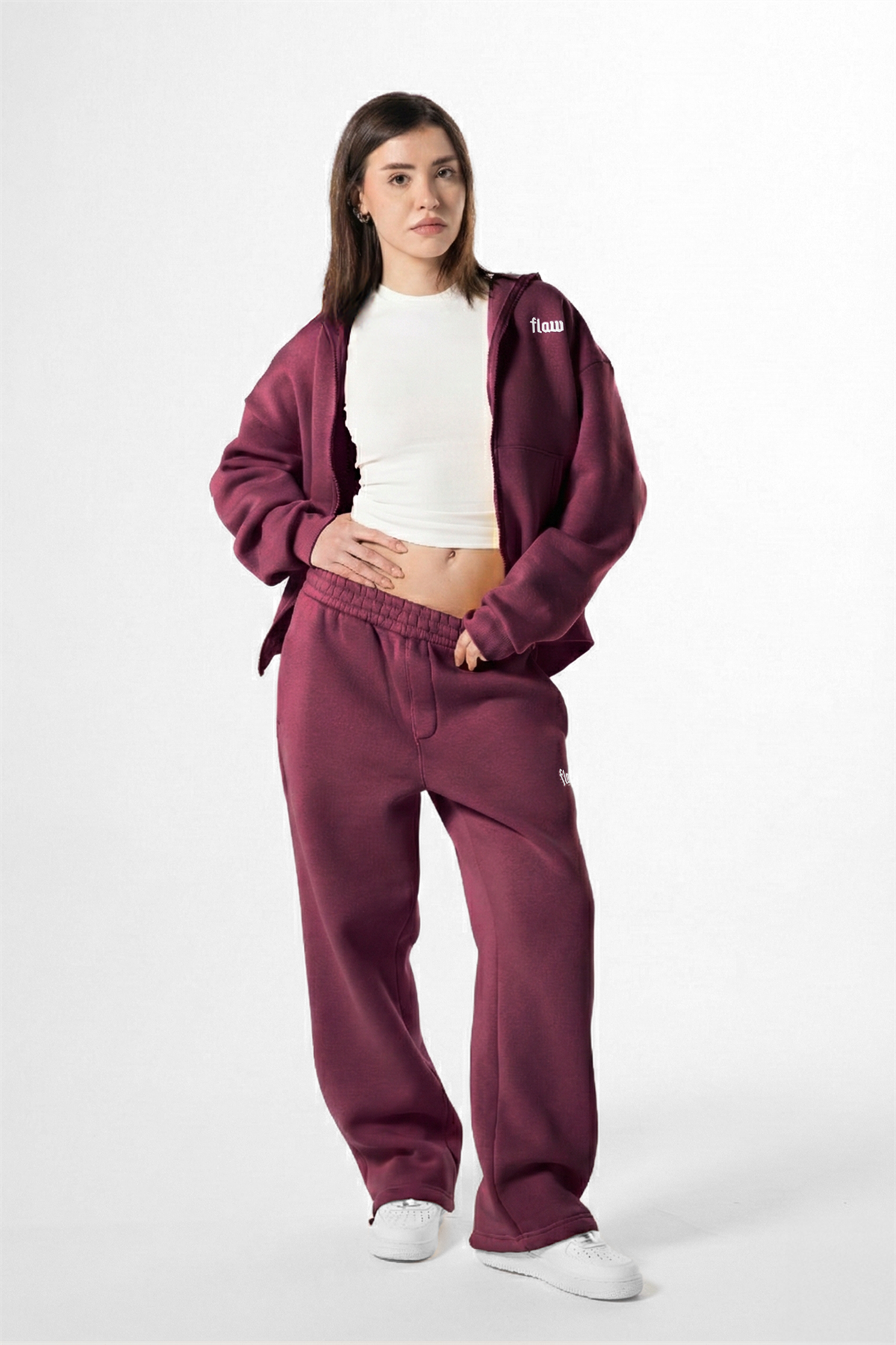 Flaw Atelier Bordo Baggy Eşofman Altı