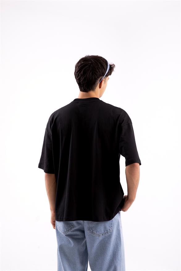Flaw Atelier Glimps Printed Siyah Oversize Tshirt
