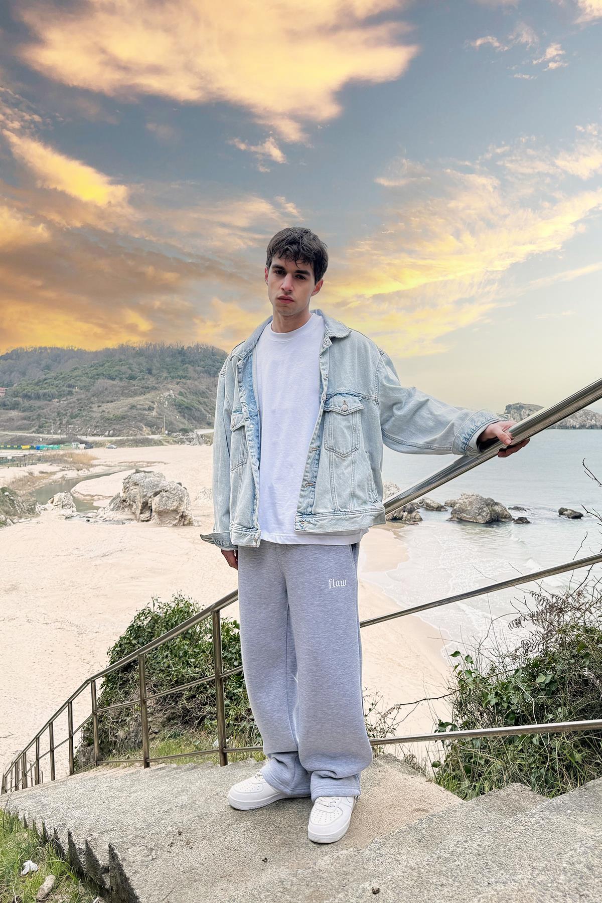 Flaw Atelier Gri Melanj Baggy Eşofman Altı