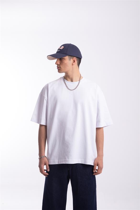 Flaw Atelier Premium Basic Beyaz Oversize Tişört