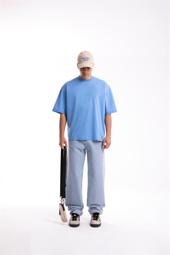 Flaw Atelier Premium Basic Mavi Oversize Tshirt