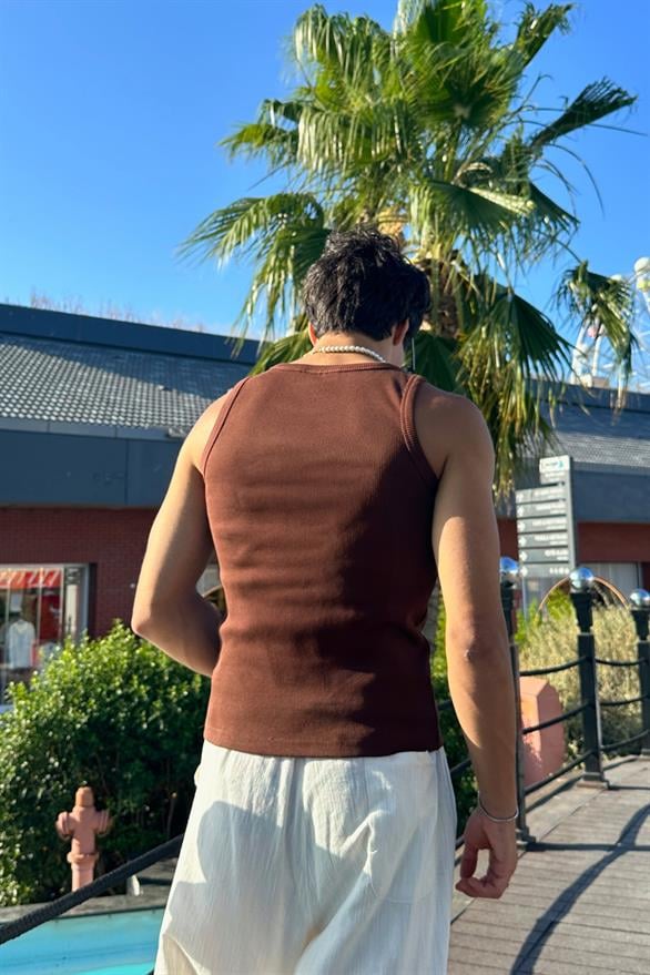 Flaw Atelier Premium Basic Top Tank Atlet Kahverengi