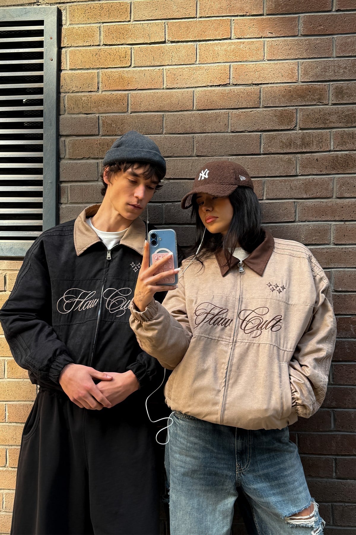 Flaw Cult Suede Bomber Jacket