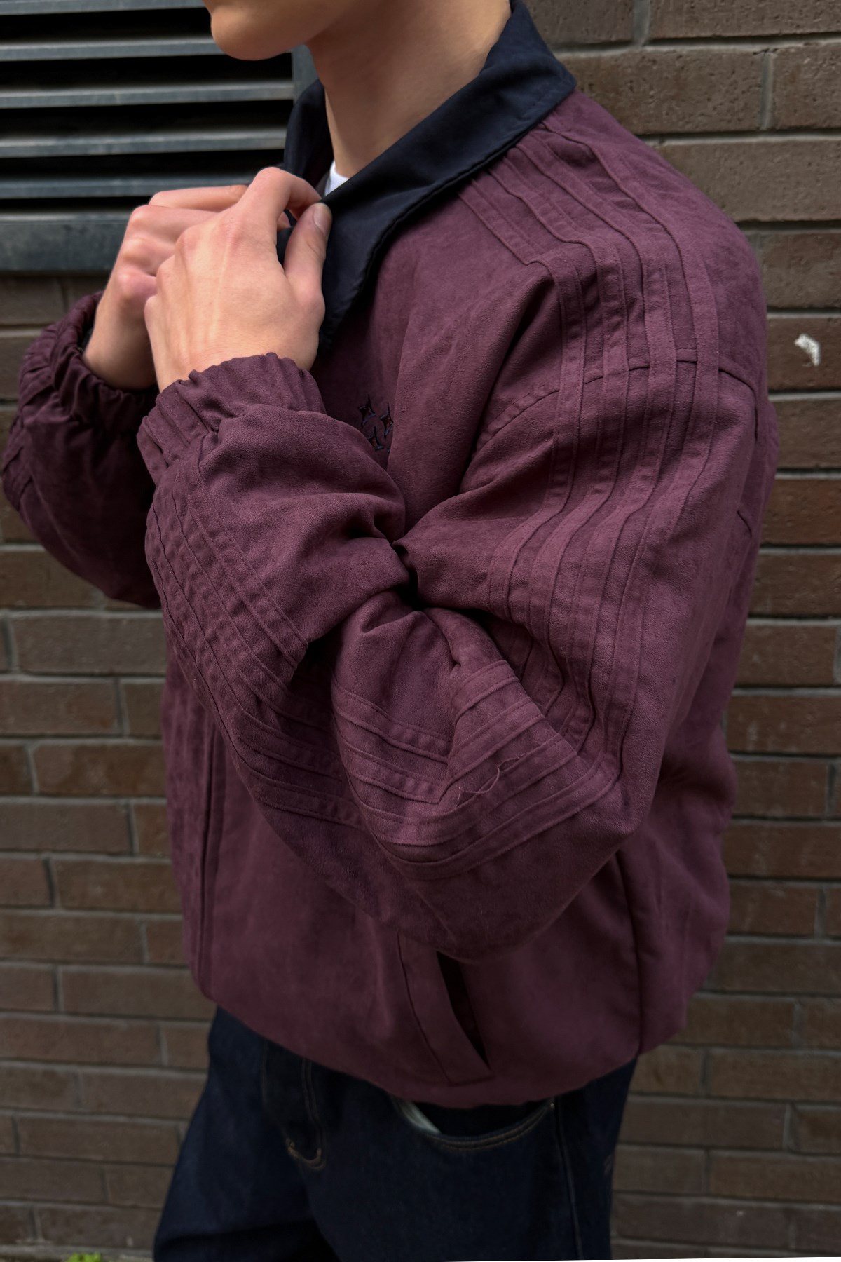 Flaw Cult Suede Bomber Jacket