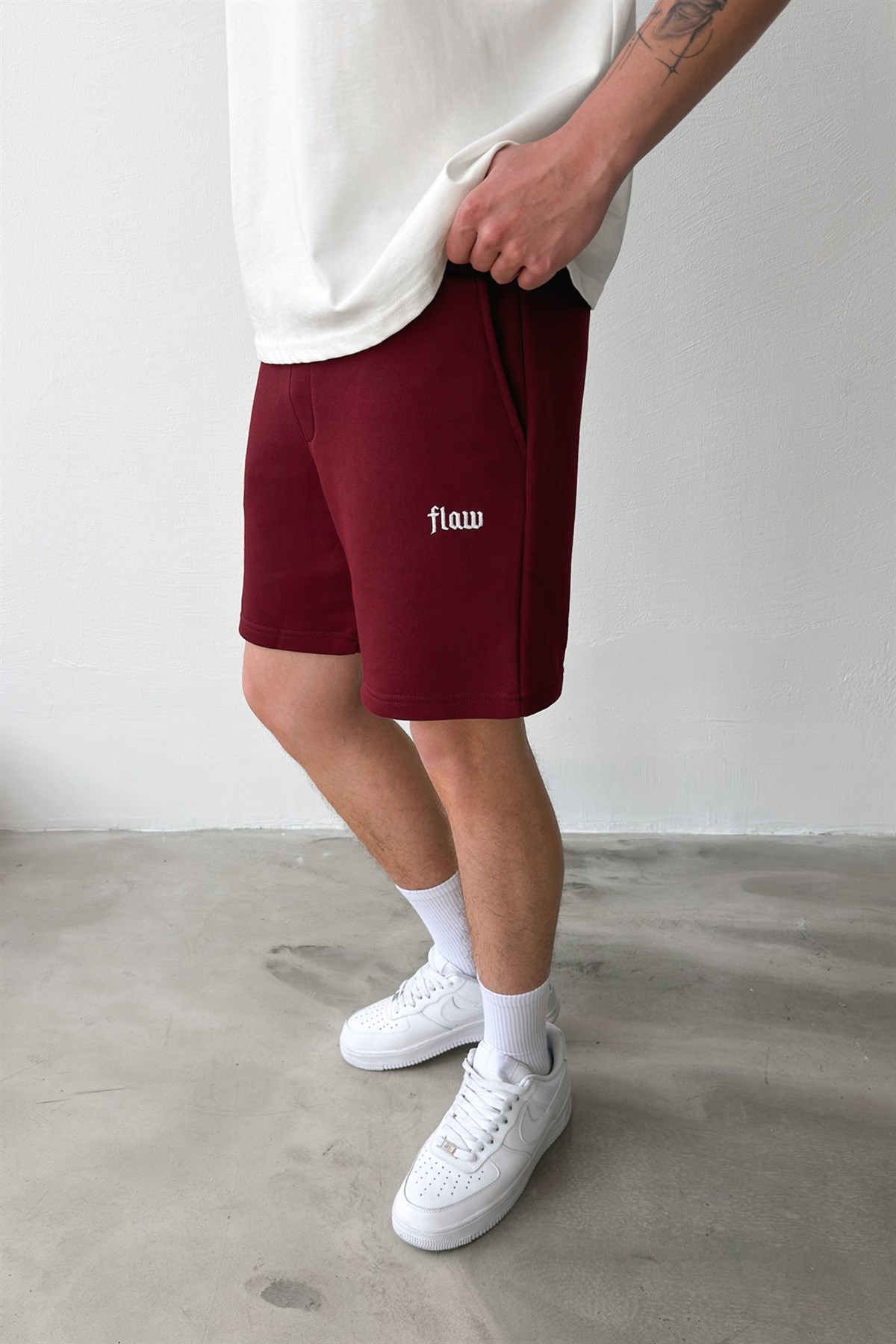 Flaw Nakışlı Bel Lastikli Şort