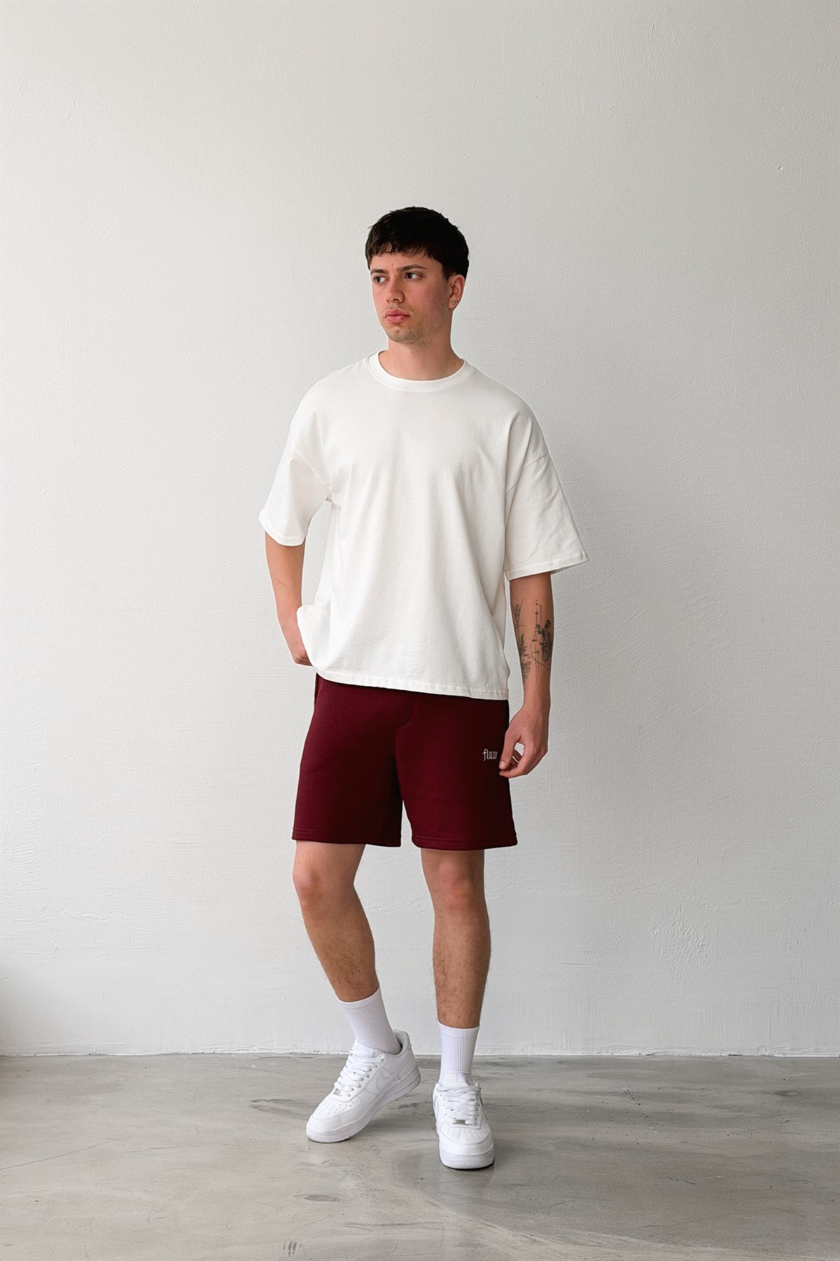 Flaw Nakışlı Bel Lastikli Şort