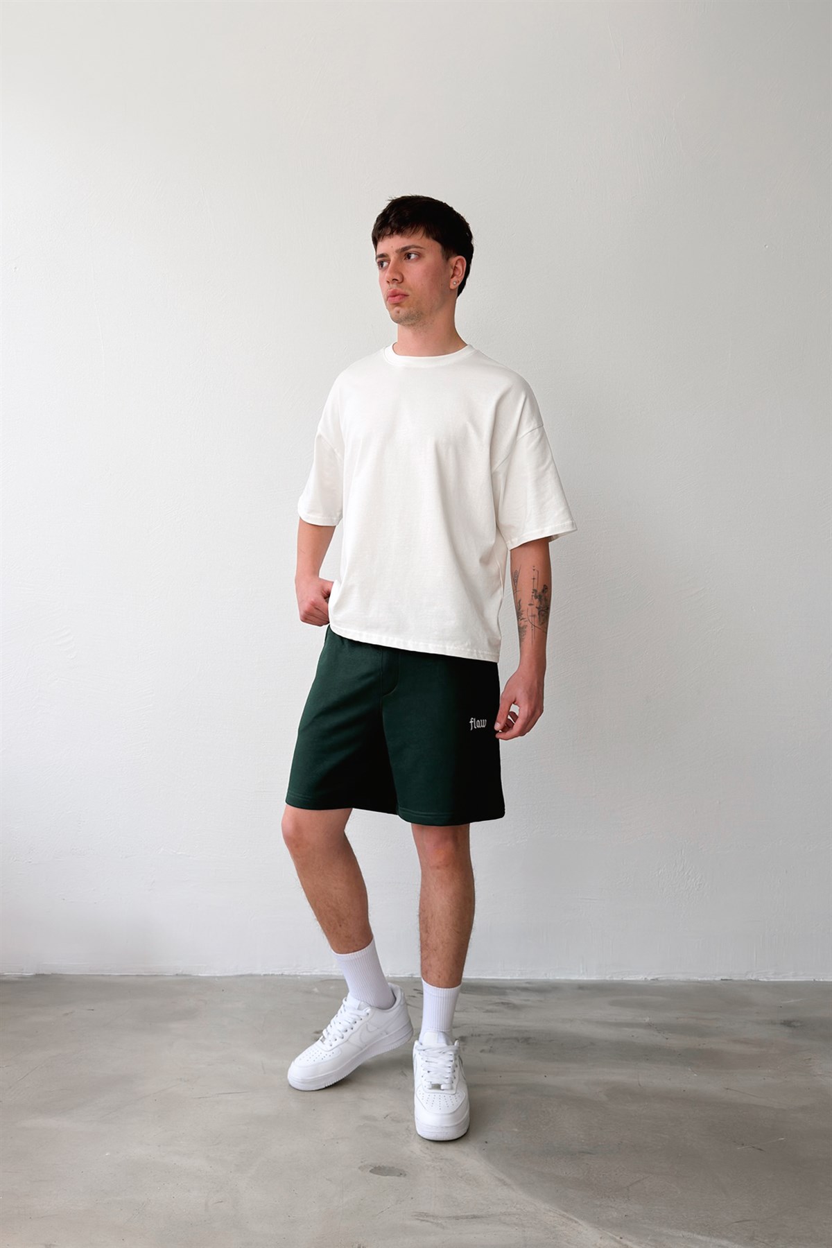 Flaw Nakışlı Bel Lastikli Şort