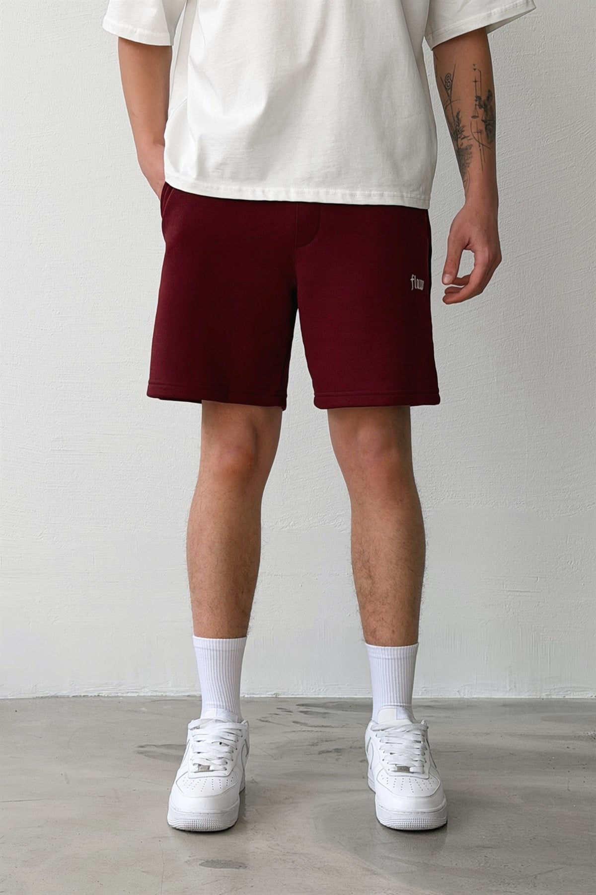 Flaw Nakışlı Bel Lastikli Şort