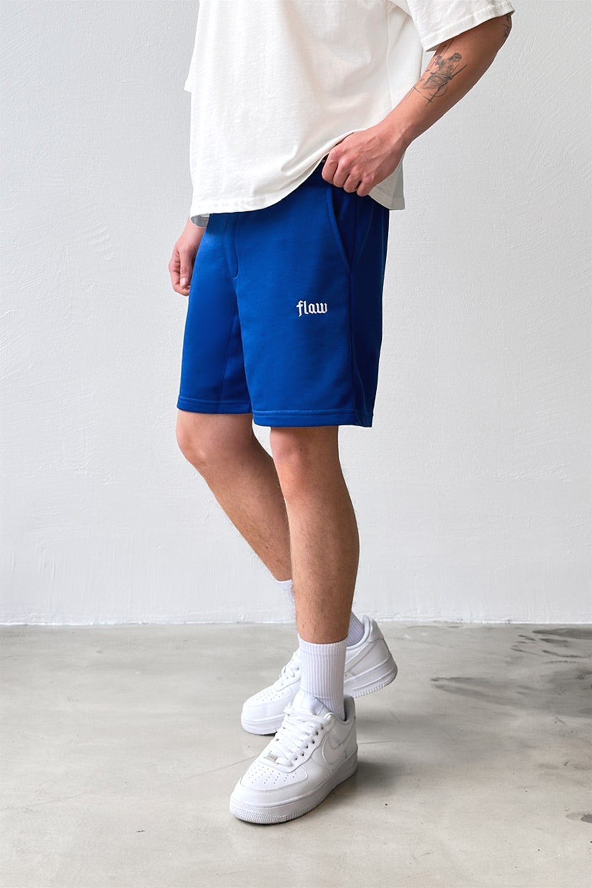 Flaw Nakışlı Bel Lastikli Şort