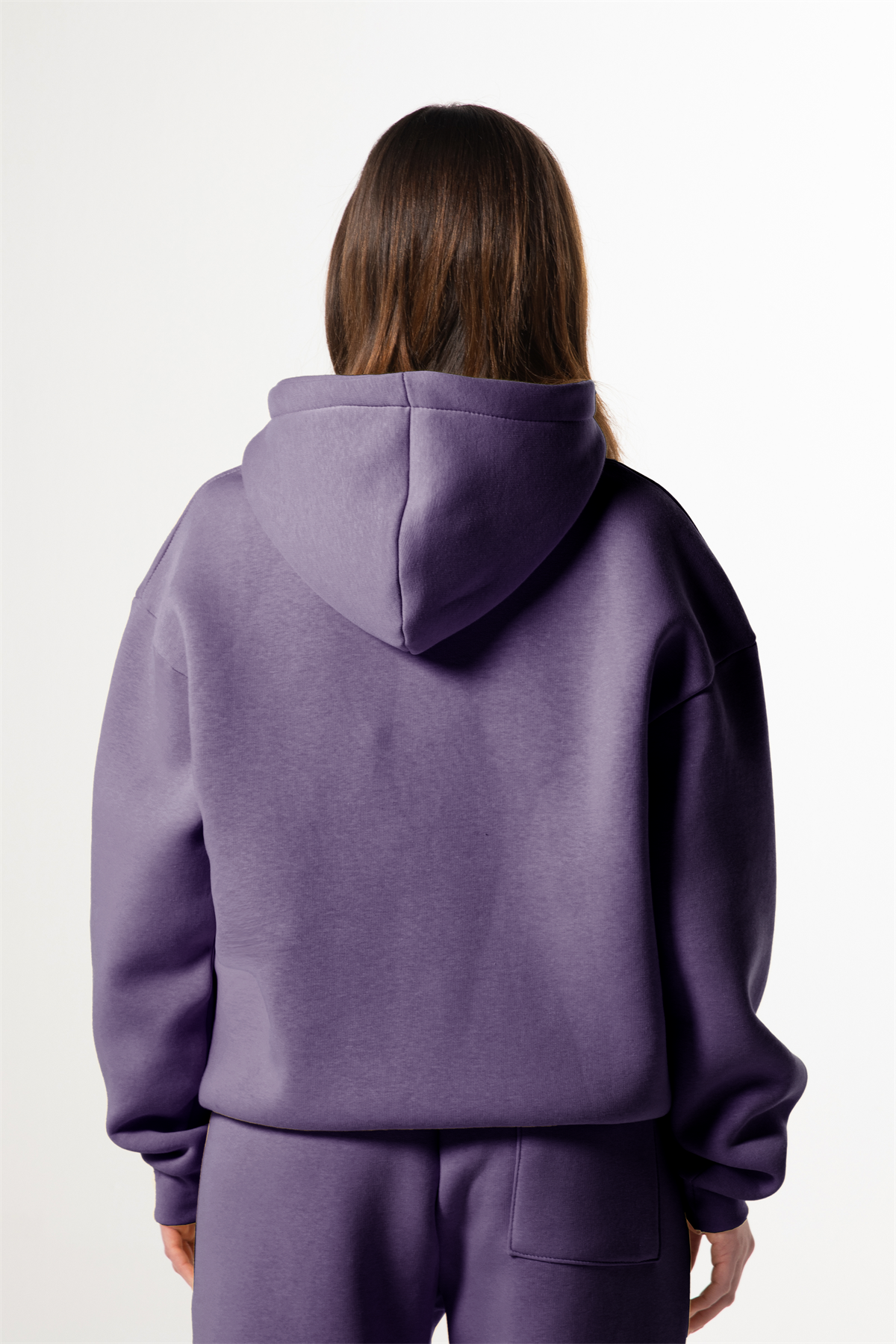 Flaw Nakışlı Mor Zip Hoodie