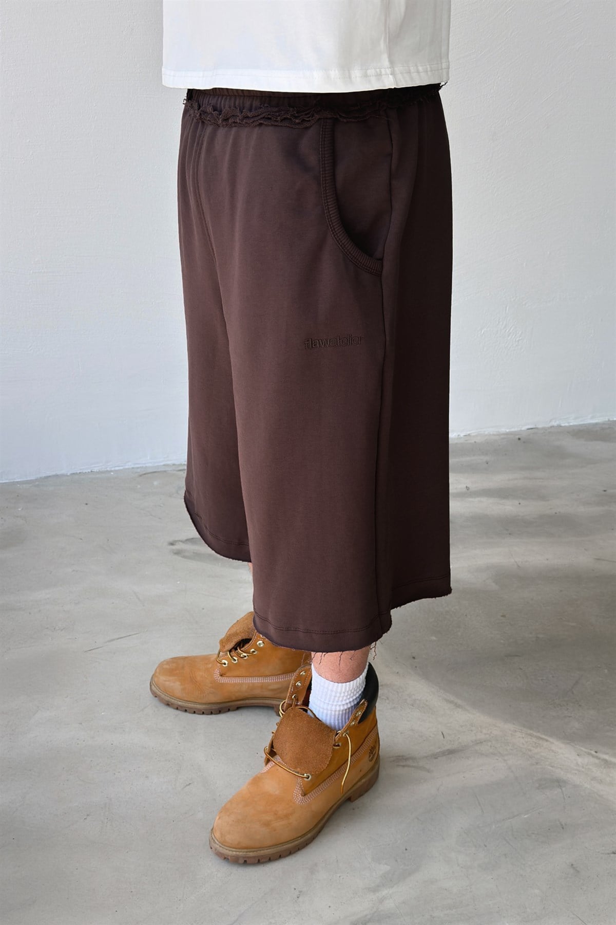 Flawatelier Nakışlı Premium Kumaş Monster Fit Jorts