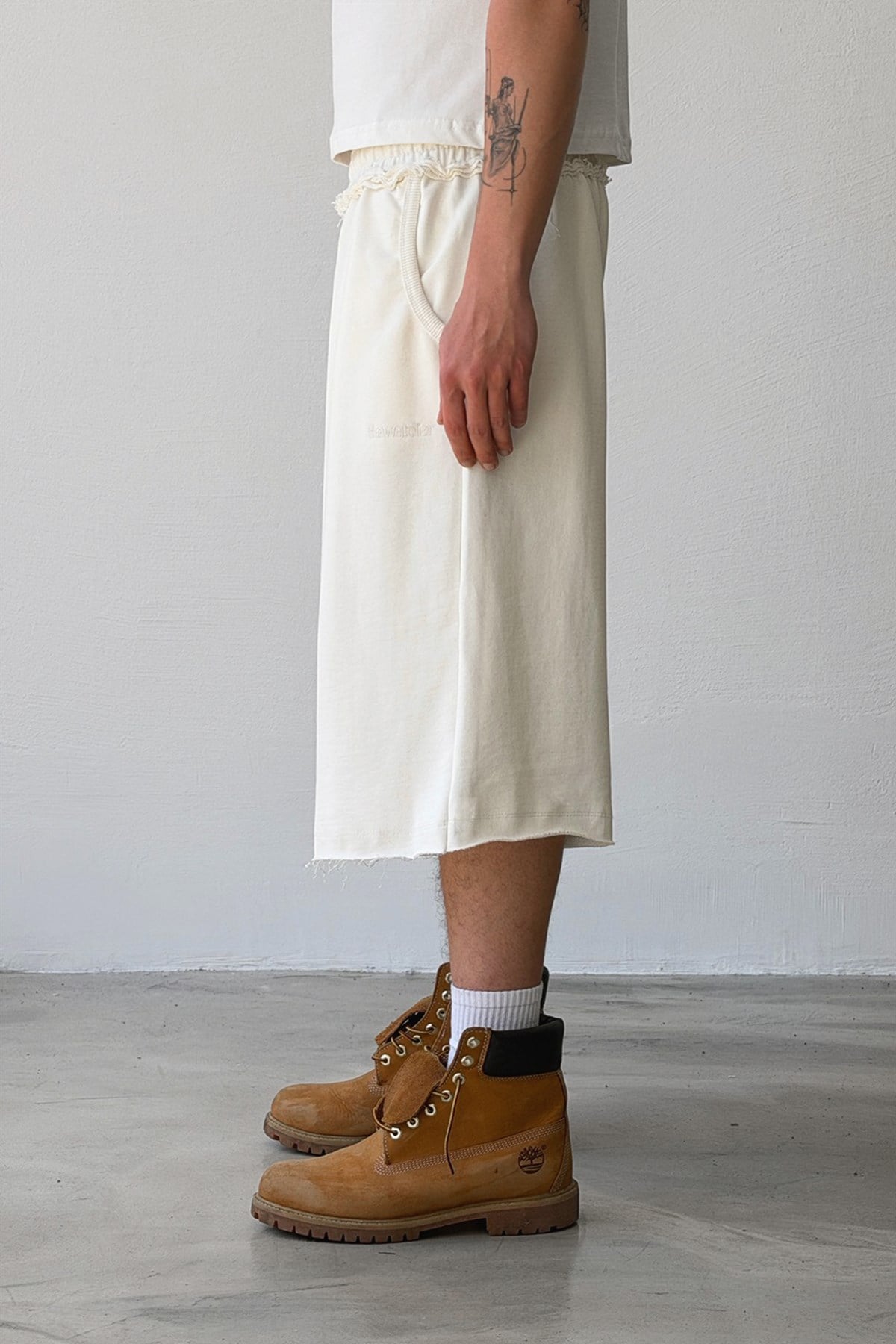 Flawatelier Nakışlı Premium Kumaş Monster Fit Jorts