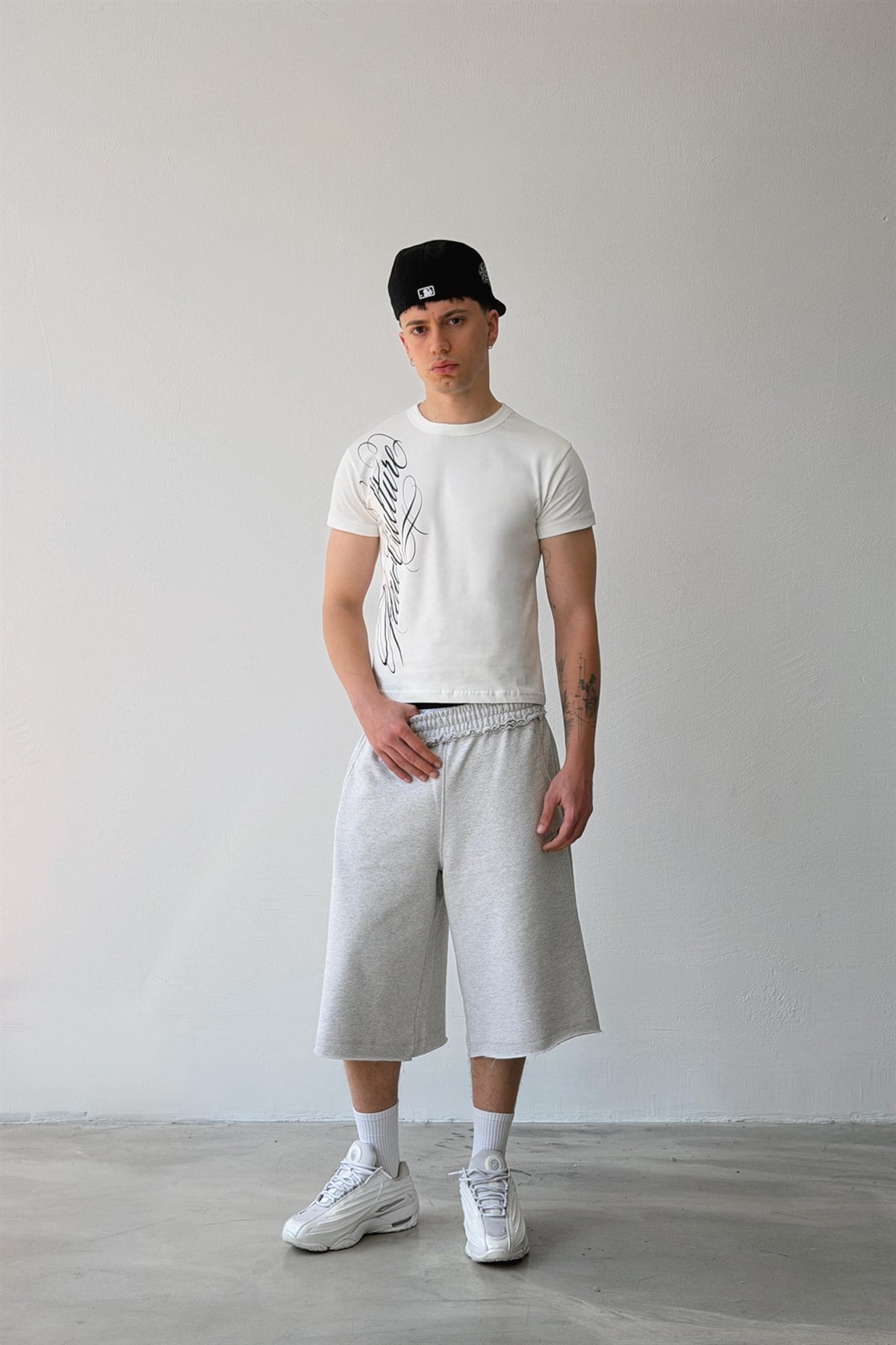 Flawatelier Nakışlı Premium Kumaş Monster Fit Jorts