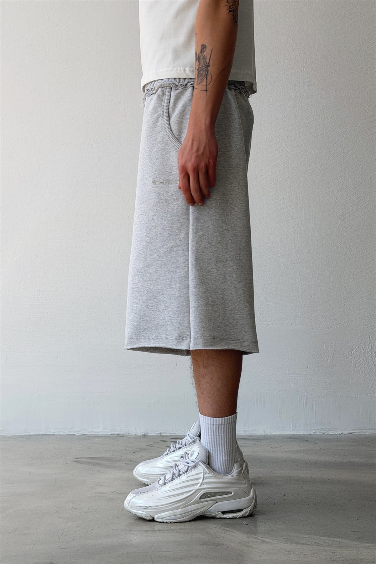 Flawatelier Nakışlı Premium Kumaş Monster Fit Jorts