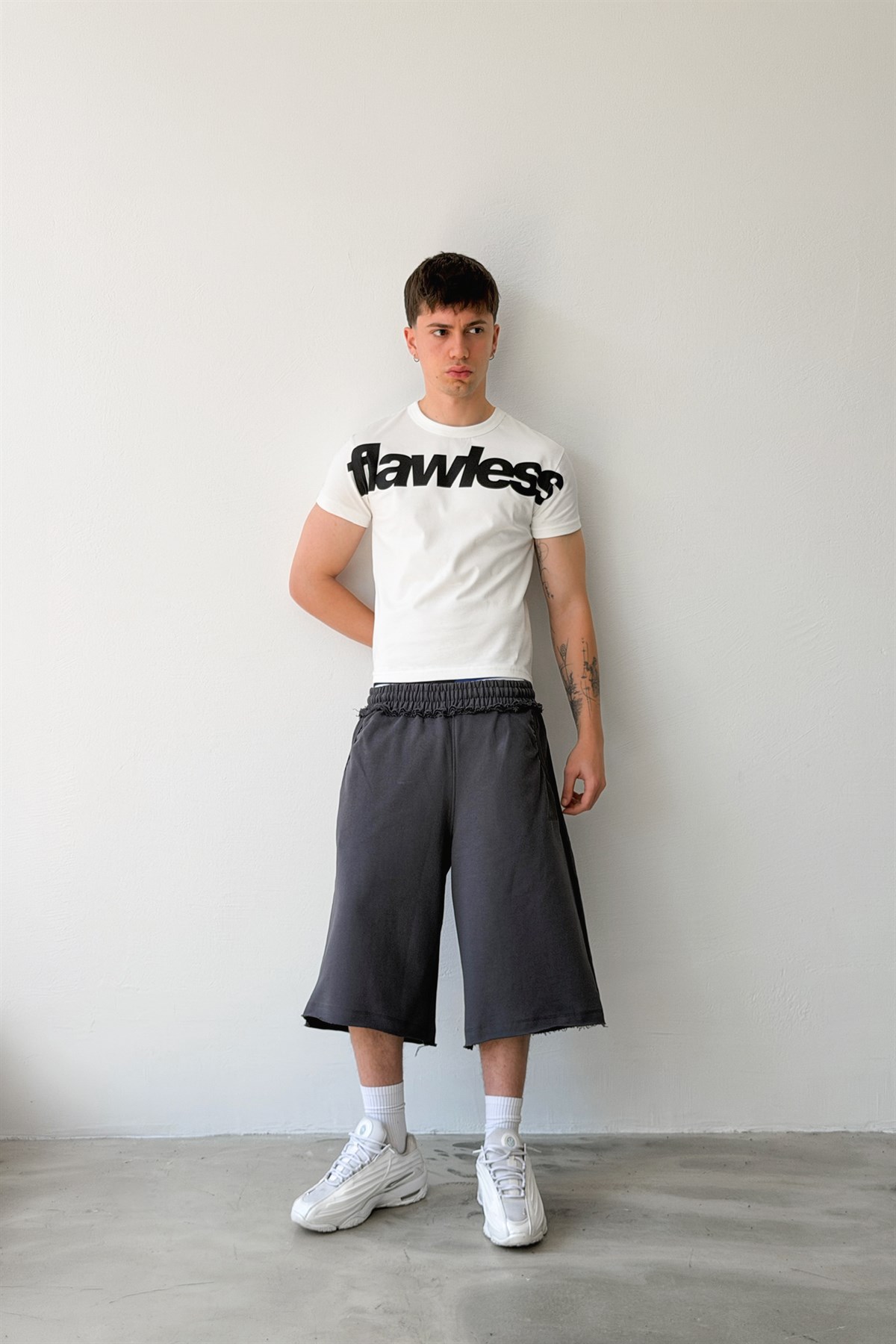 Flawatelier Nakışlı Premium Kumaş Monster Fit Jorts