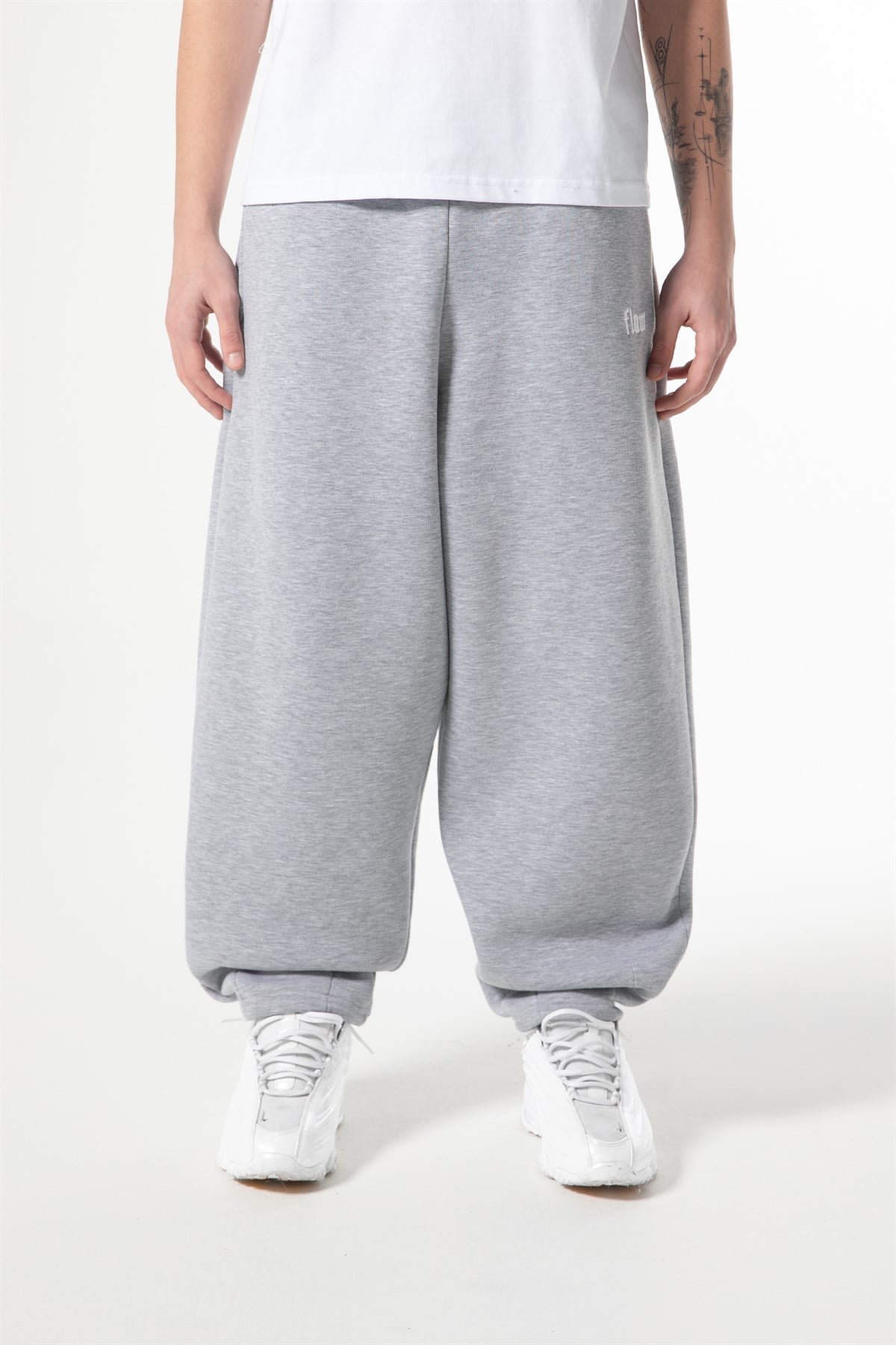 Flex Tech Oversize Eşofman Gri Melanj