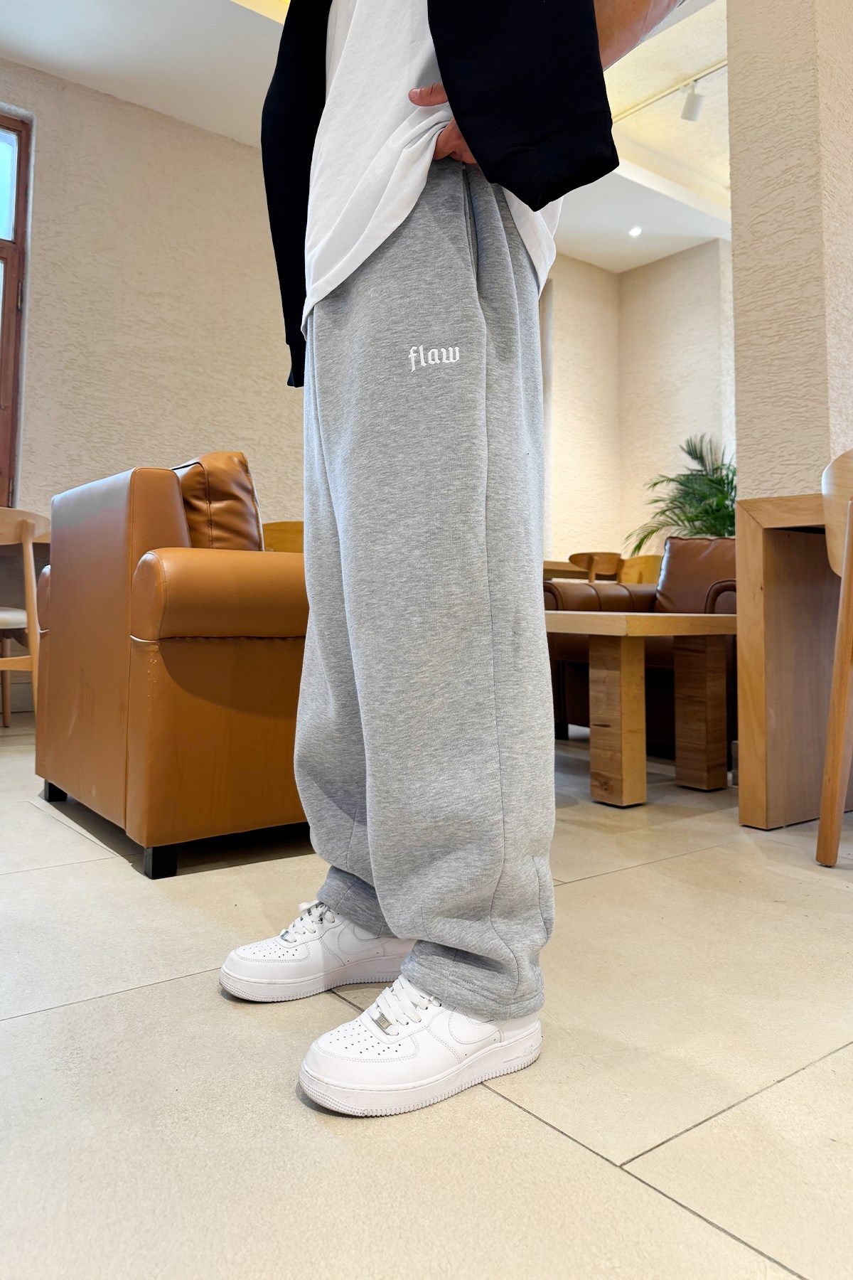 Flex Tech Oversize Eşofman Gri Melanj