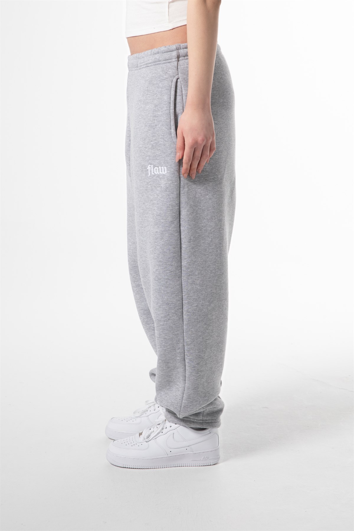 Flex Tech Oversize Eşofman Gri Melanj