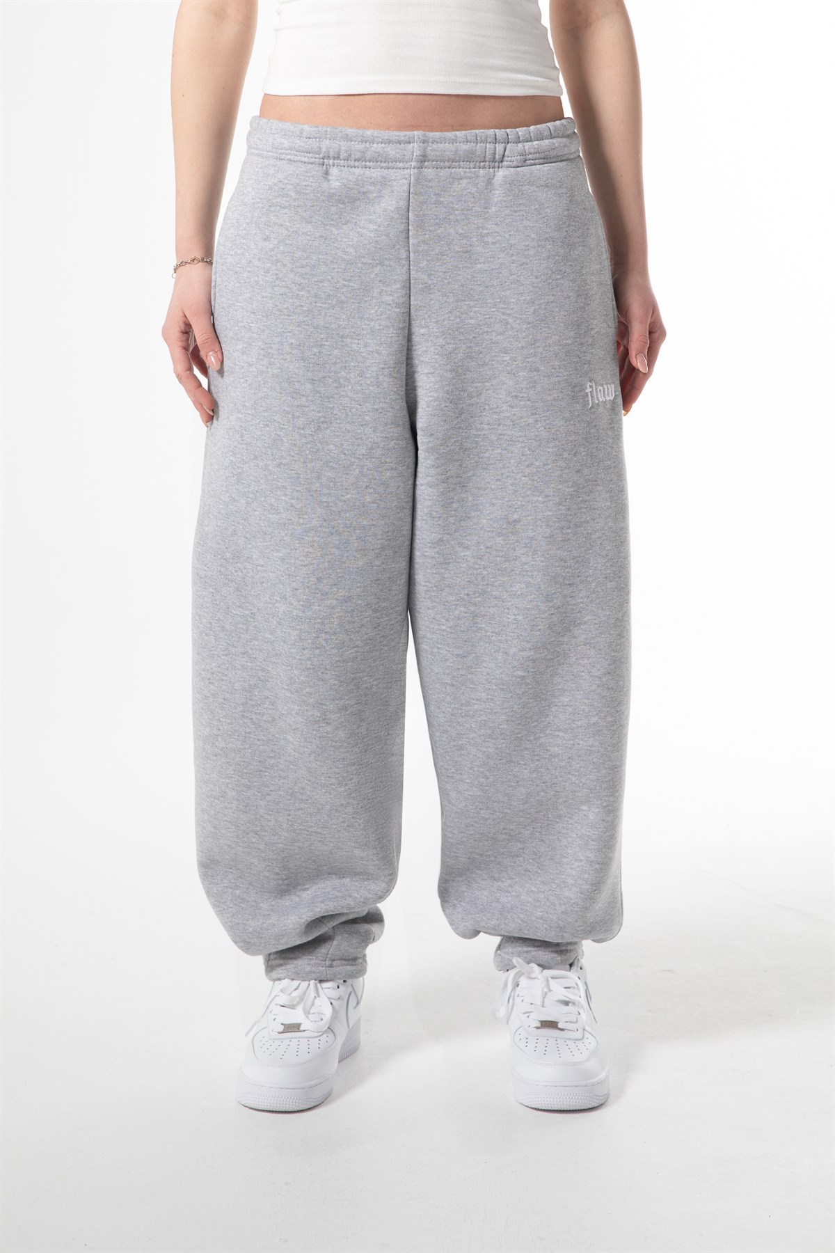 Flex Tech Oversize Eşofman Gri Melanj