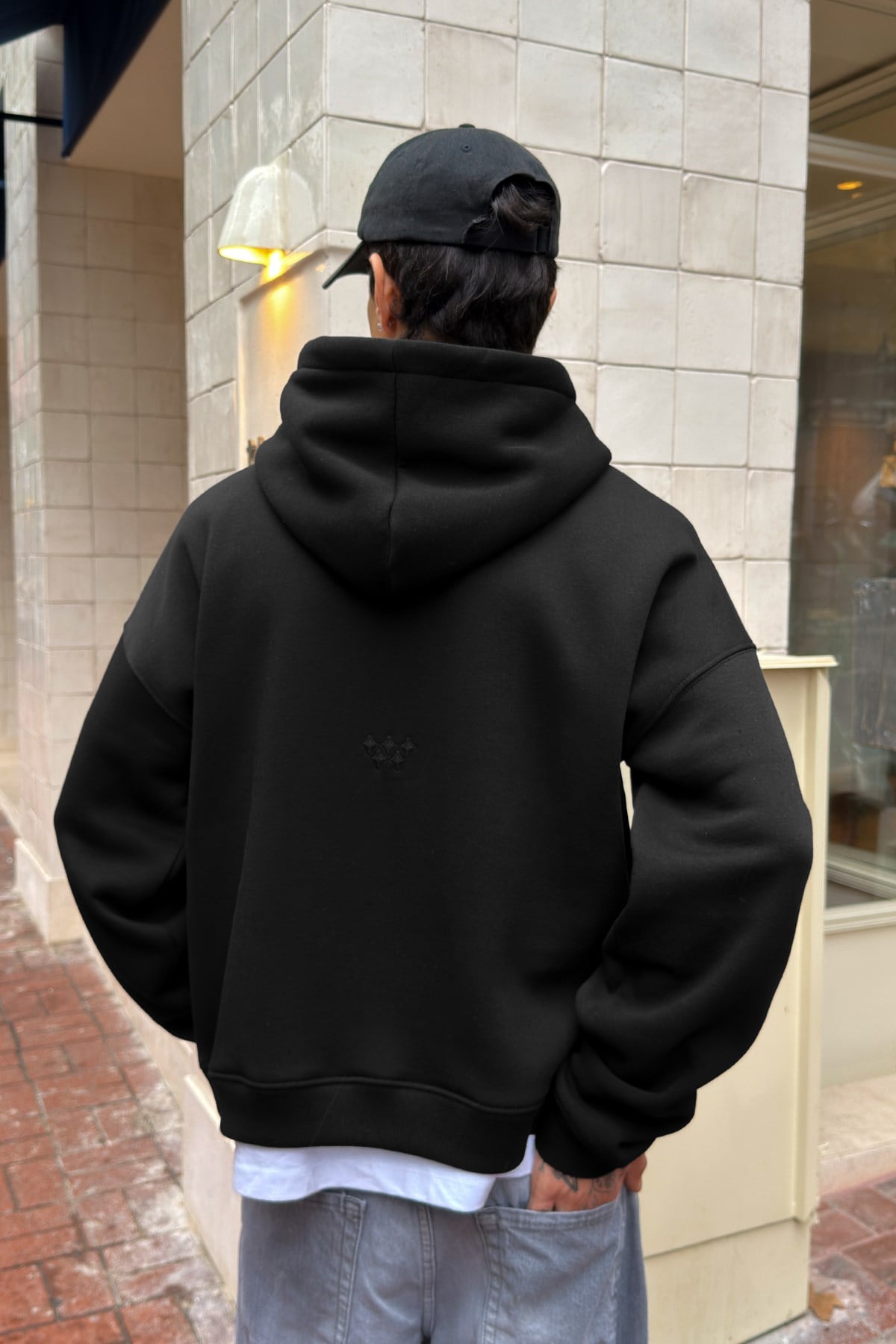 FW Cool Puff Boxy Fit Black Hoodie
