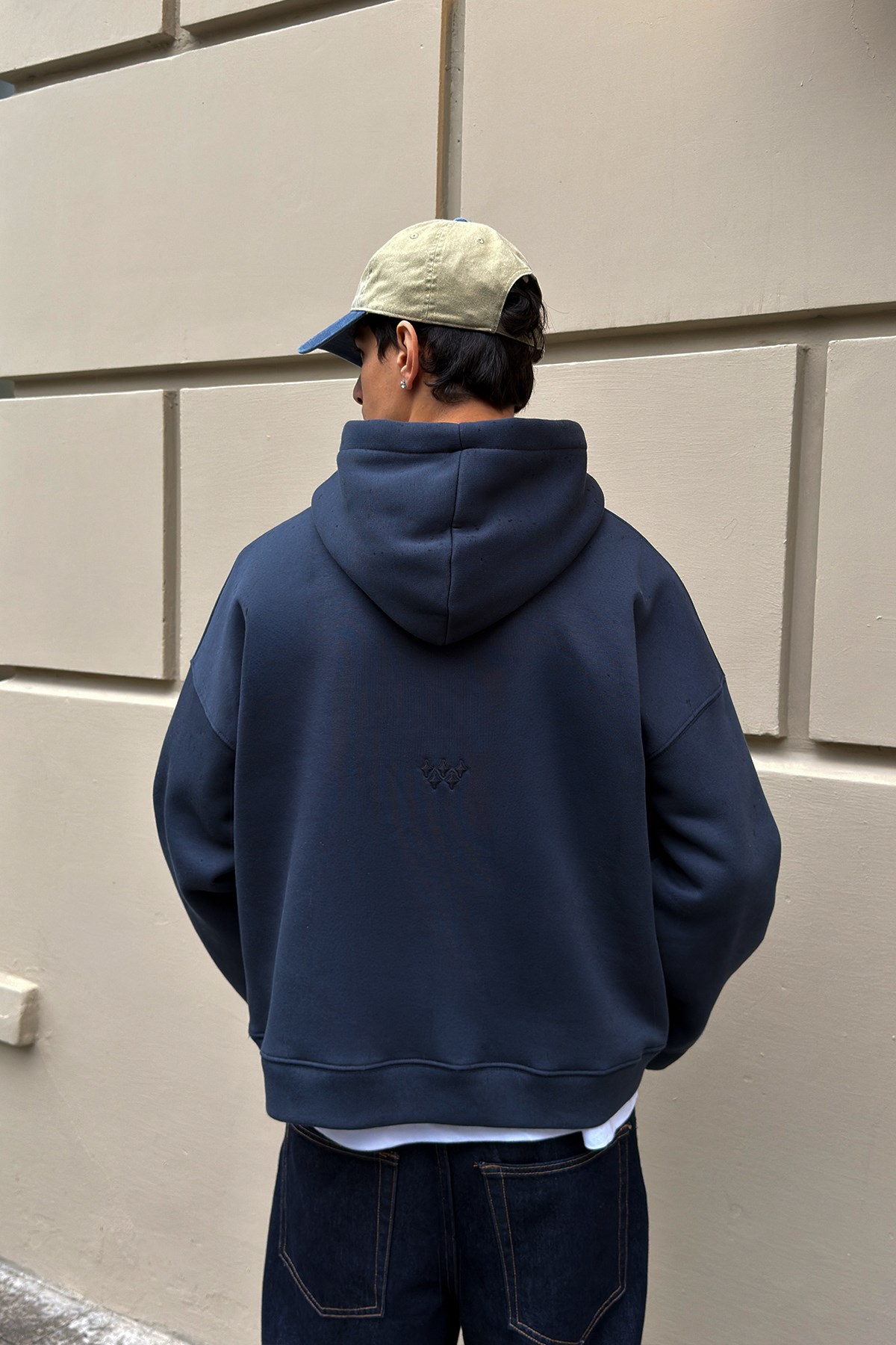 FW Cool Puff Boxy Fit Navy Blue Hoodie