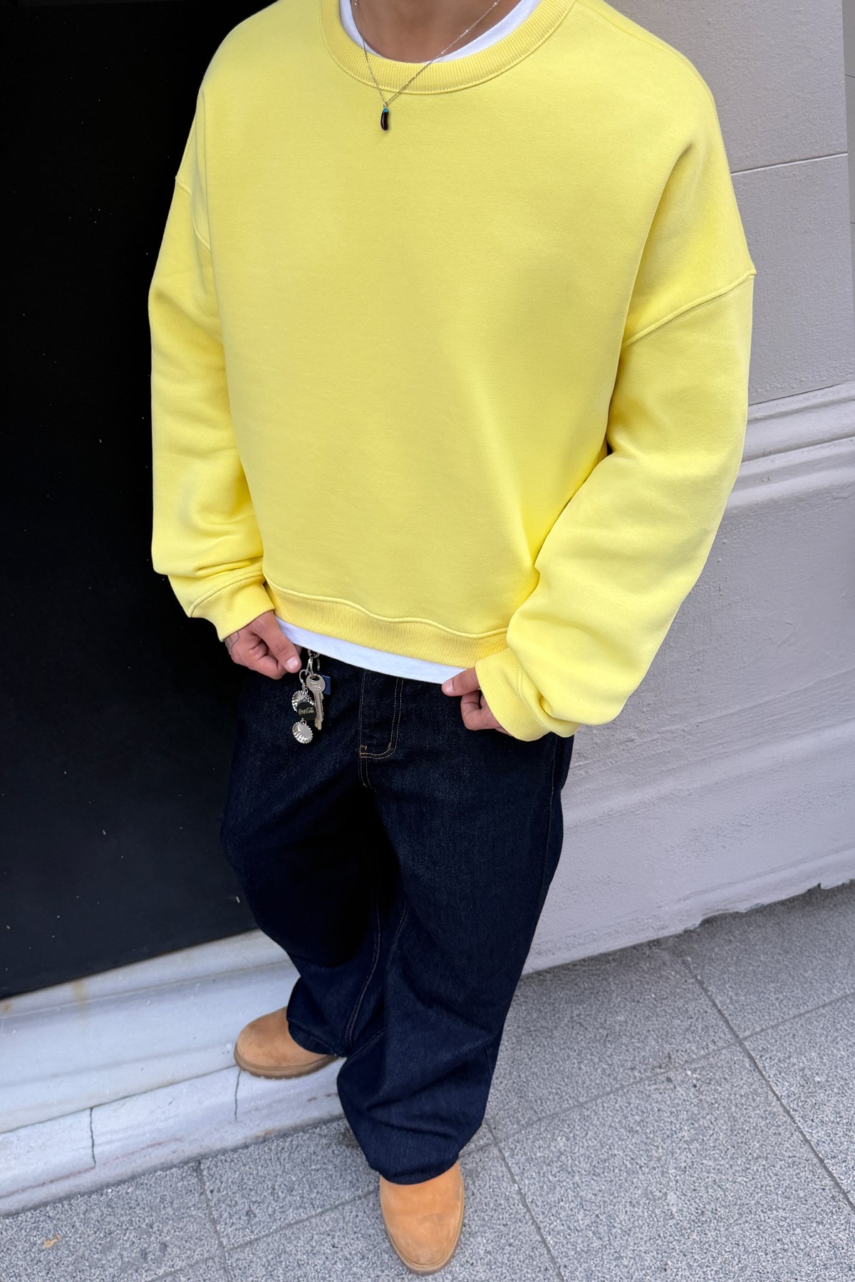 FW Star Cool Puff Boxy Fit Butter Yellow Sweat