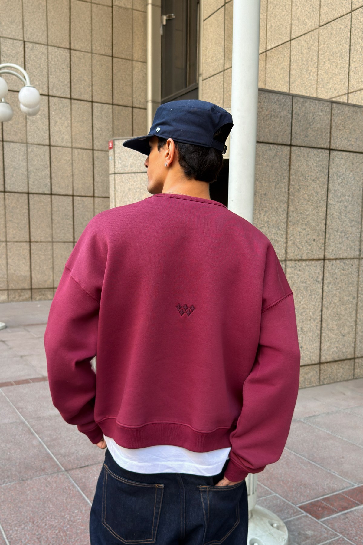 FW Star Cool Puff Boxy Fit Burgundy Sweat
