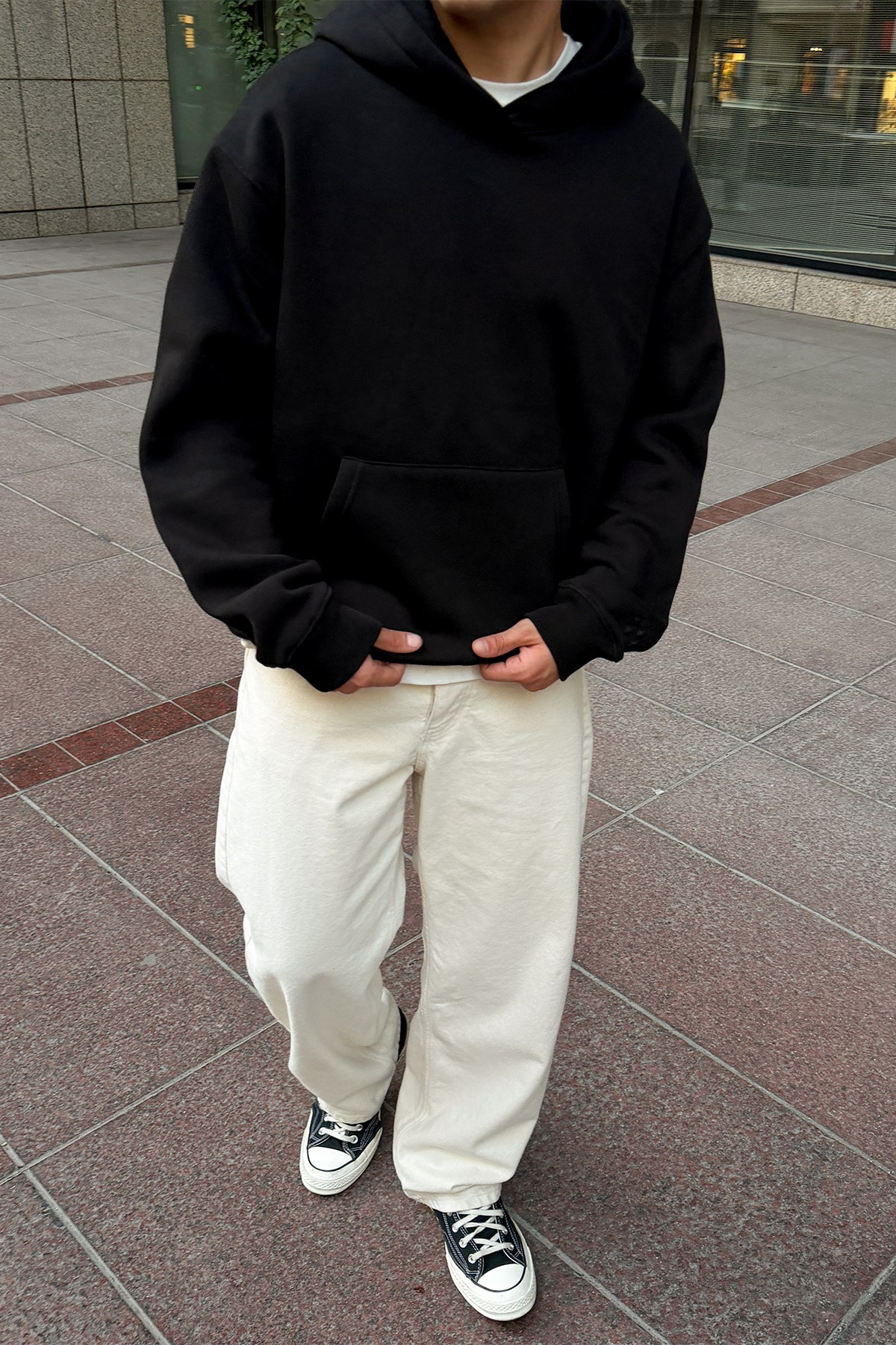 FW Star Cool Puff Black Relax Fit Hoodie