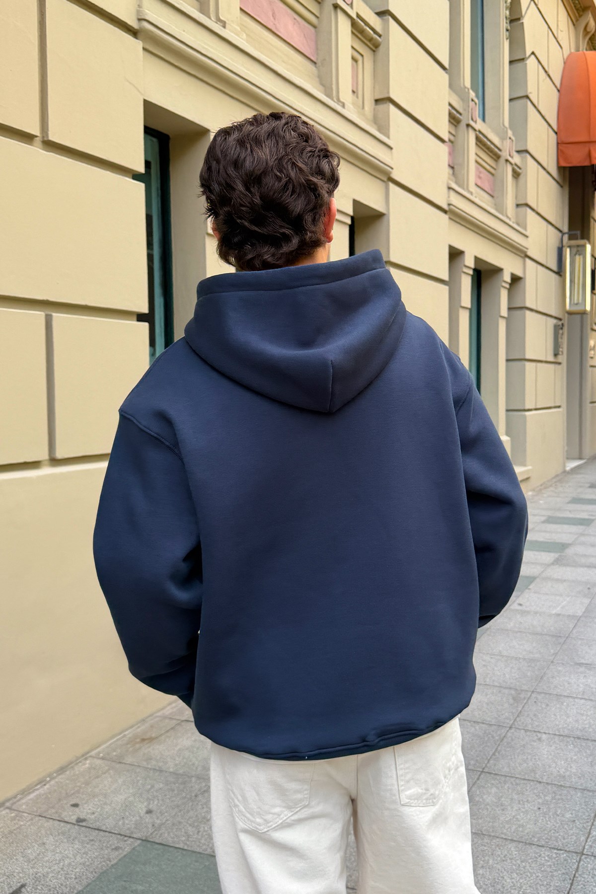 FW Star Cool Puff Navy Blue Relax Fit Hoodie