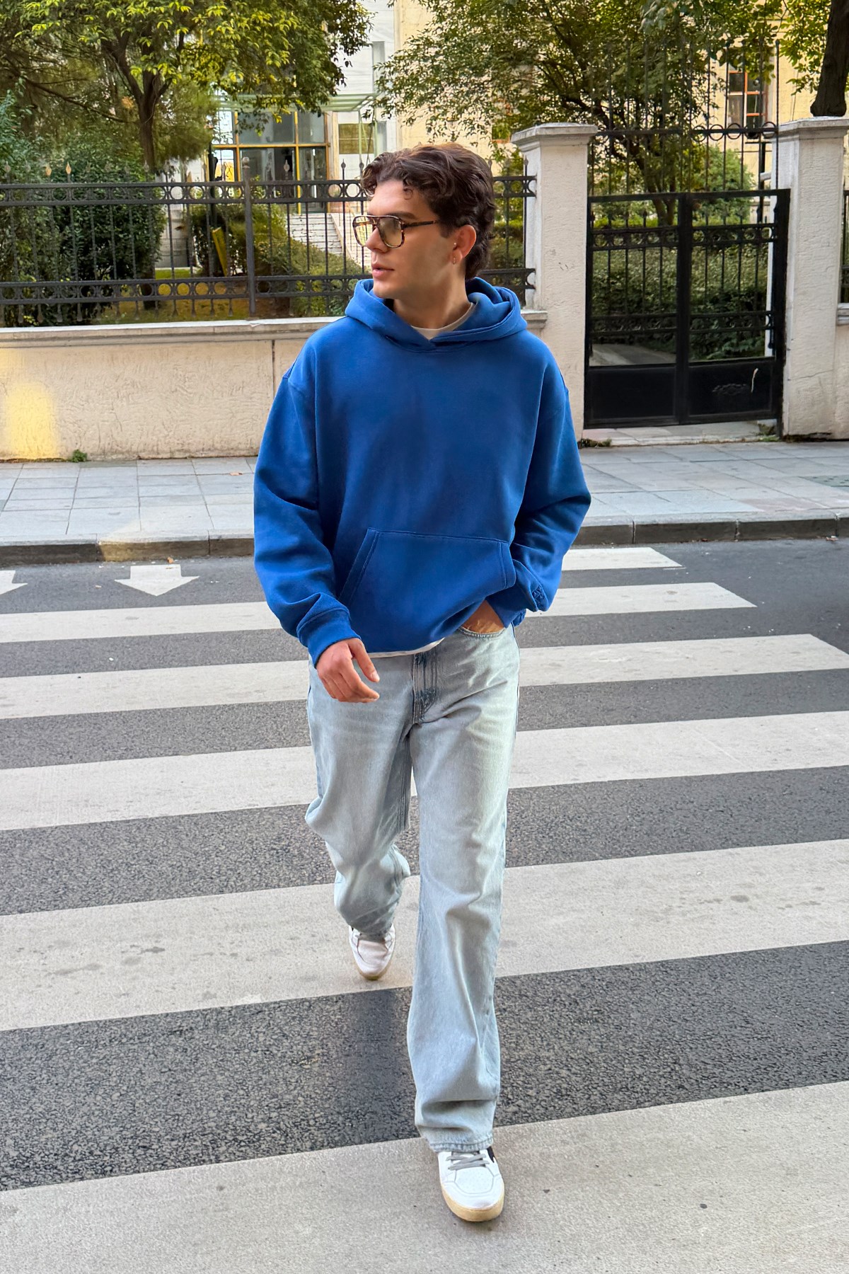 FW Star Cool Puff Saxe Blue Relax Fit Hoodie