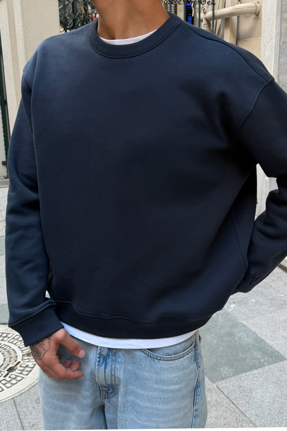 FW Star Cool Puff Navy Blue Relax Fit Sweat