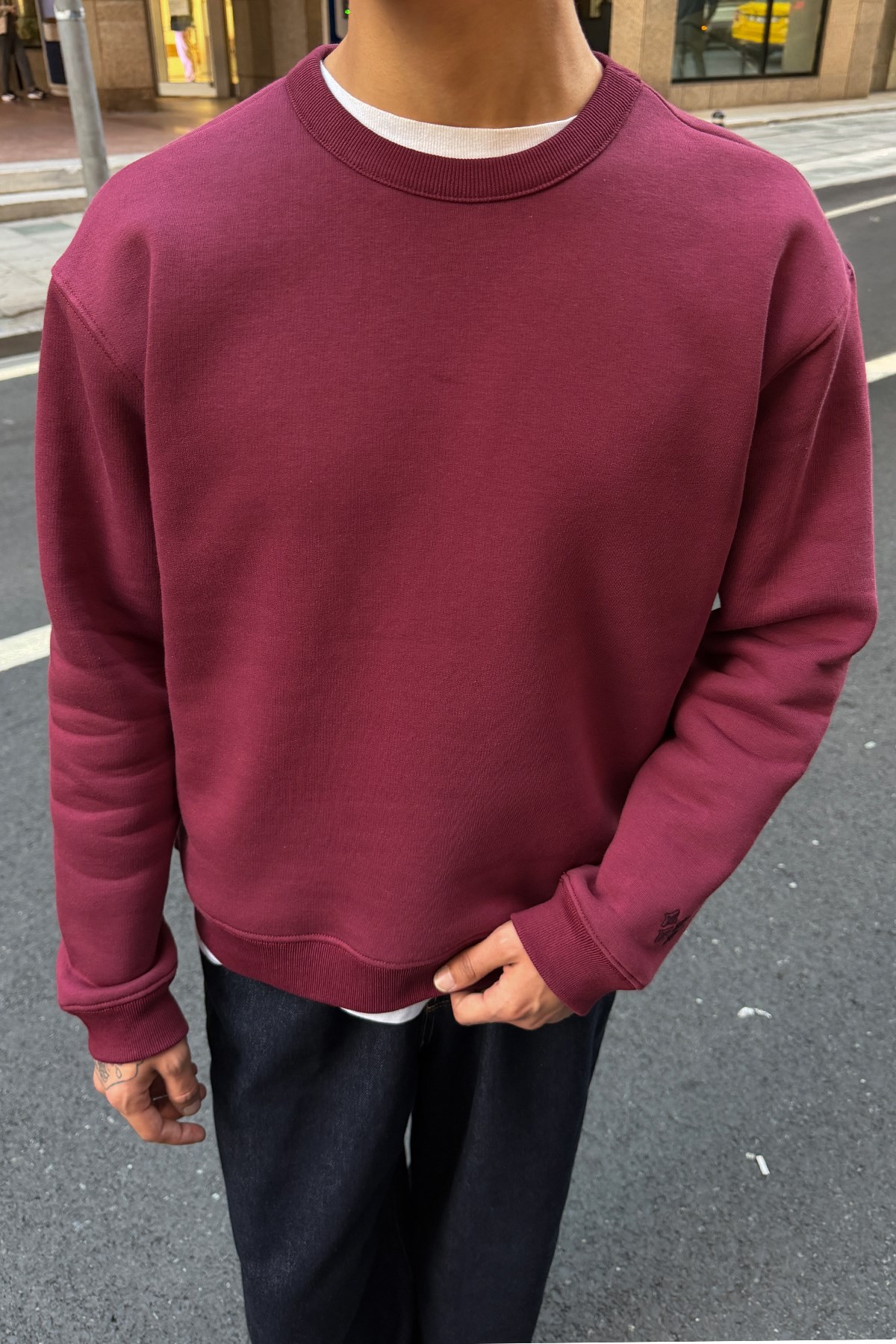 FW Star Cool Puff Burgundy Relax Fit Sweat